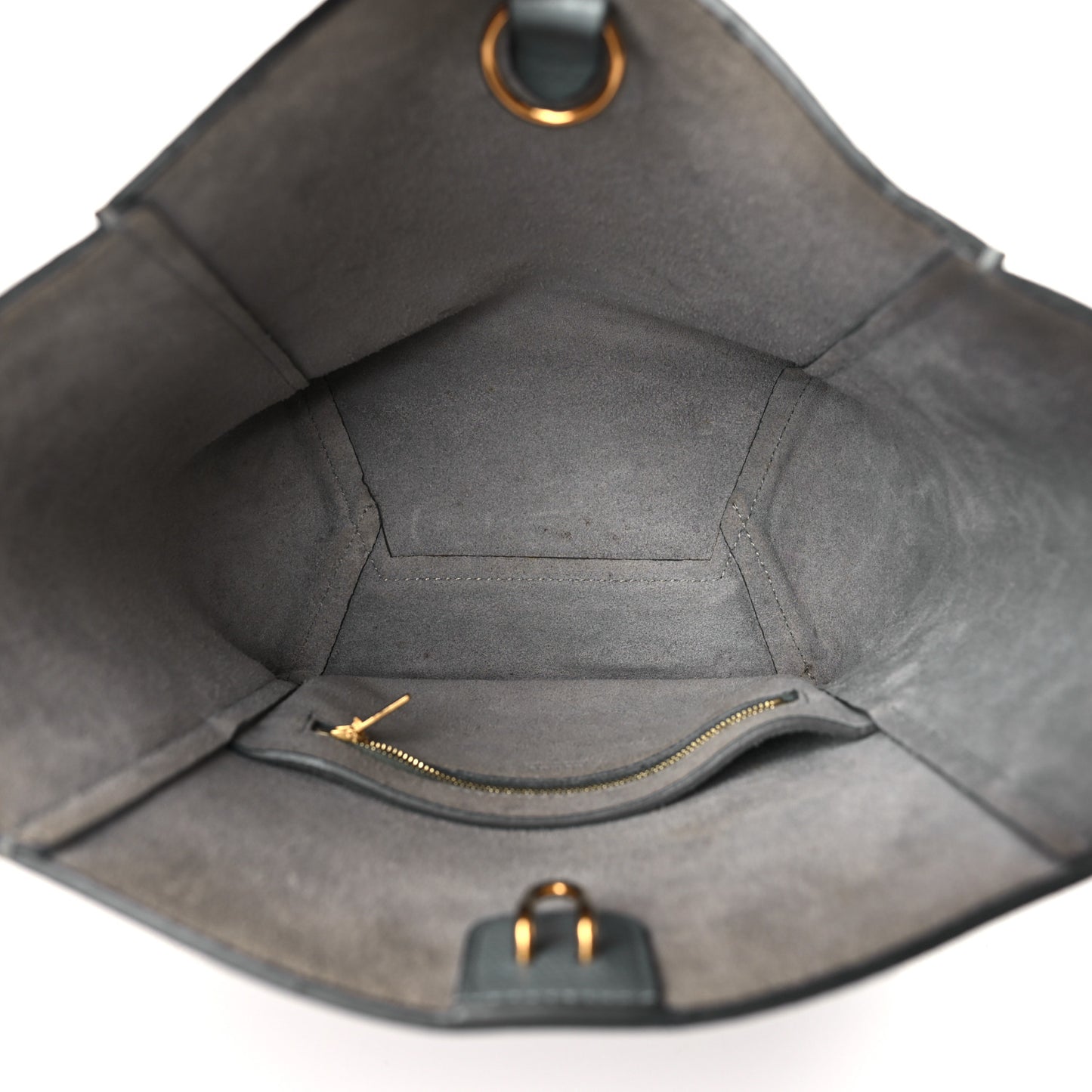 Soft Grained Calfskin Small Sangle Bucket Bag Grey