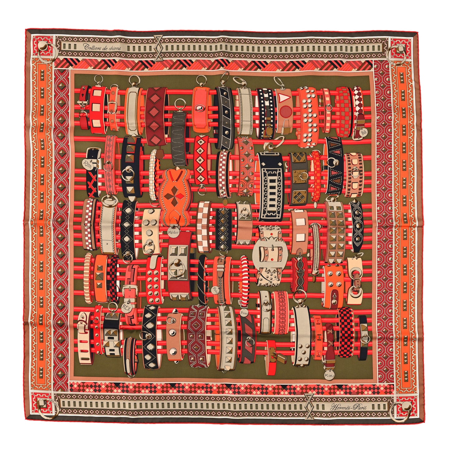 Silk Colliers de Chiens Scarf 90