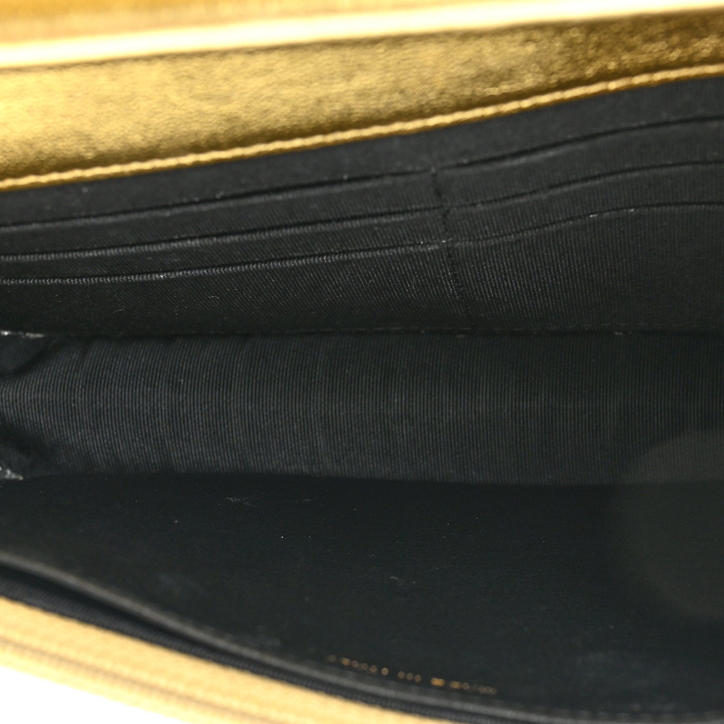 Metallic Calfskin Crocodile Embossed Cocodile Wallet On Chain WOC Gold