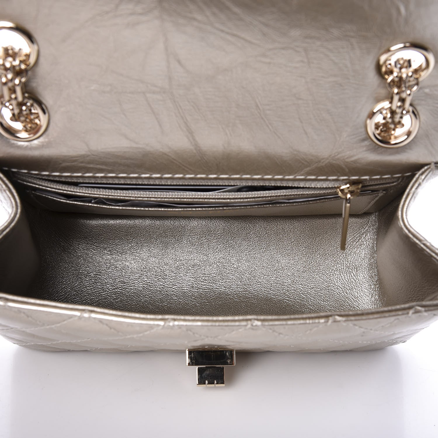 Chanel Aged Calfskin Quilted 2.55 Reissue Mini Flap Silver 4 of 10
