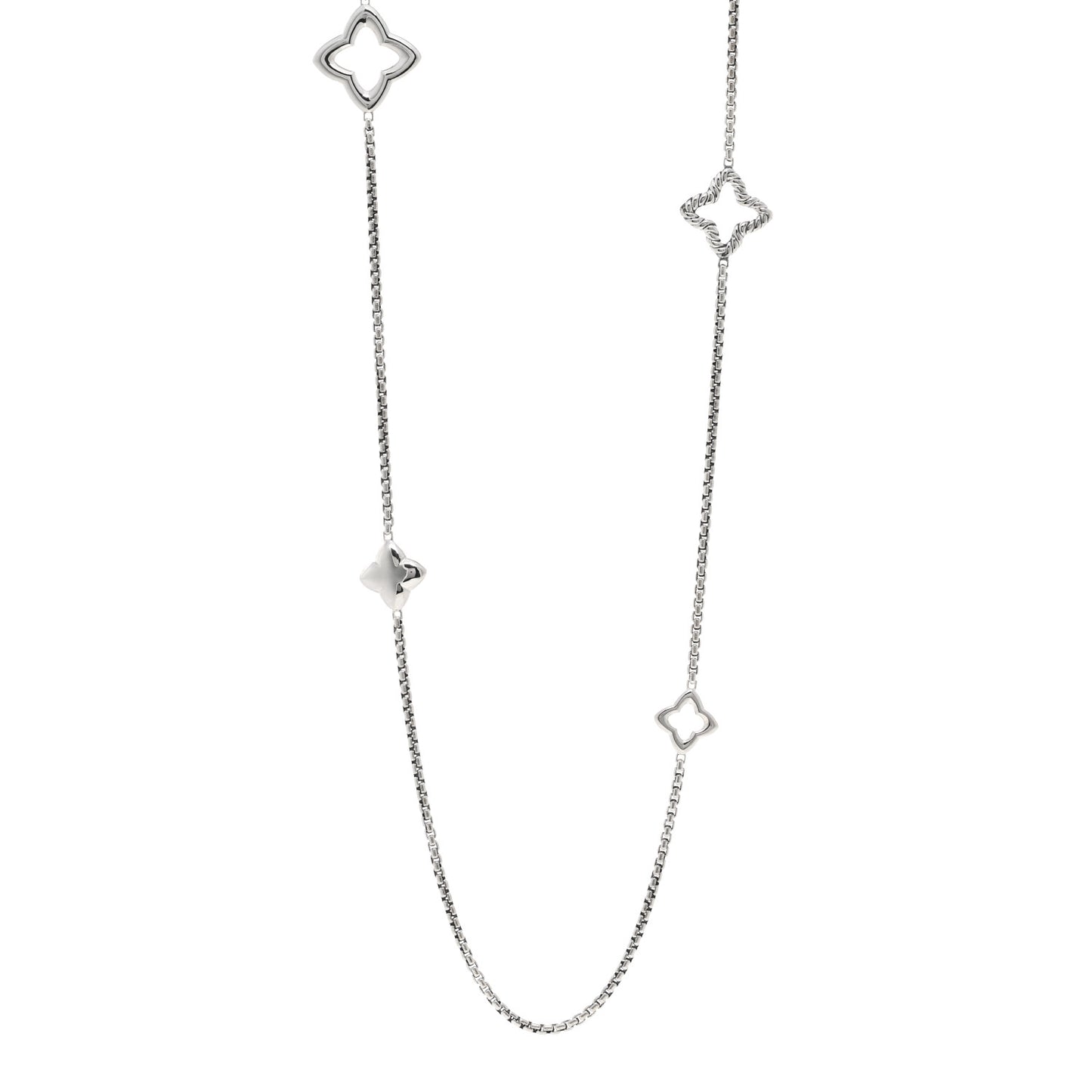 Sterling Silver 25mm Quatrefoil Chain Necklace
