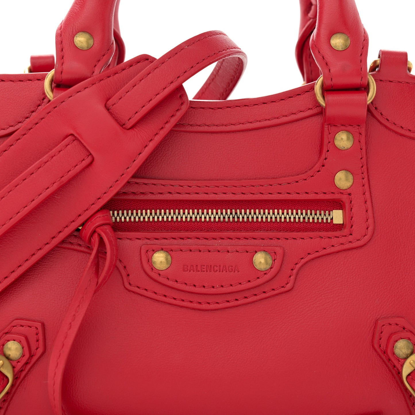 Smooth Calfskin Neo Classic Gold Hardware Mini City Red
