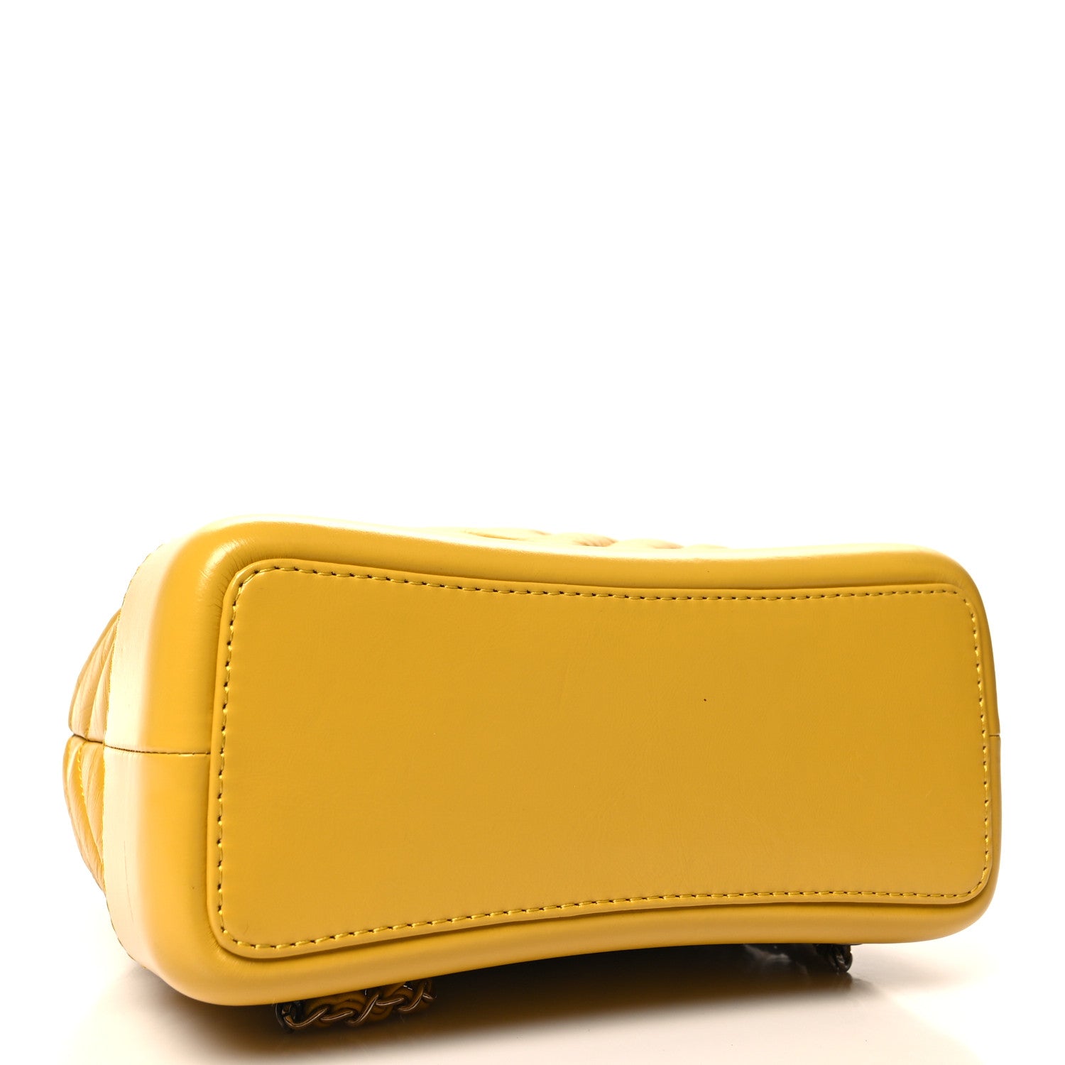 Chanel Aged Calfskin Chevron Quilted Small Gabrielle Backpack Yellow 4 of 11