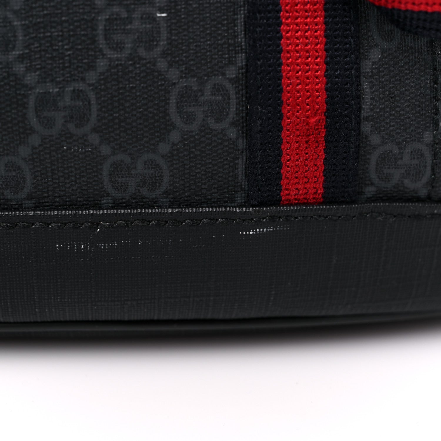 Gucci Soft GG Supreme Monogram Calfskin Web Double Buckle Backpack Black 14 of 19
