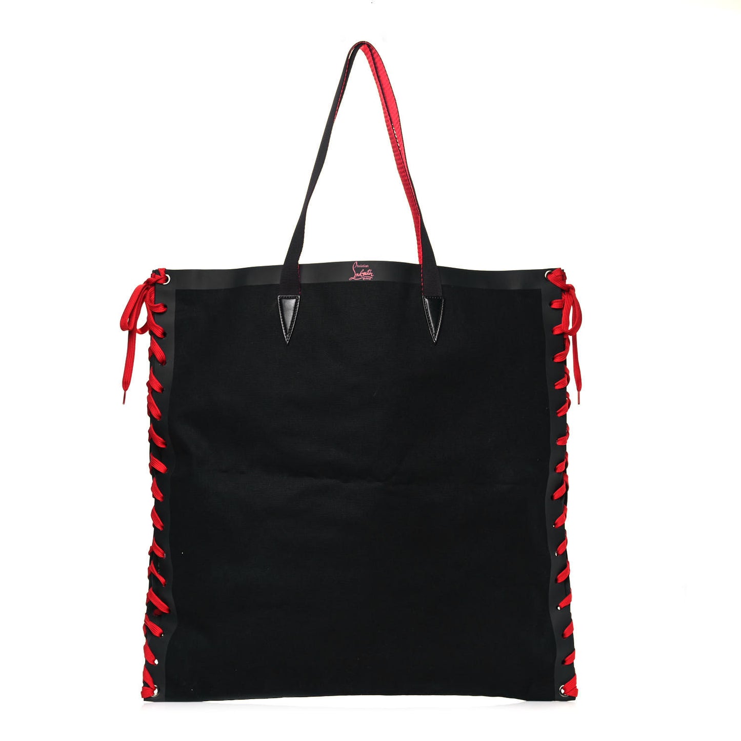 Braided Canvas Cabalace Shopper Tote Black