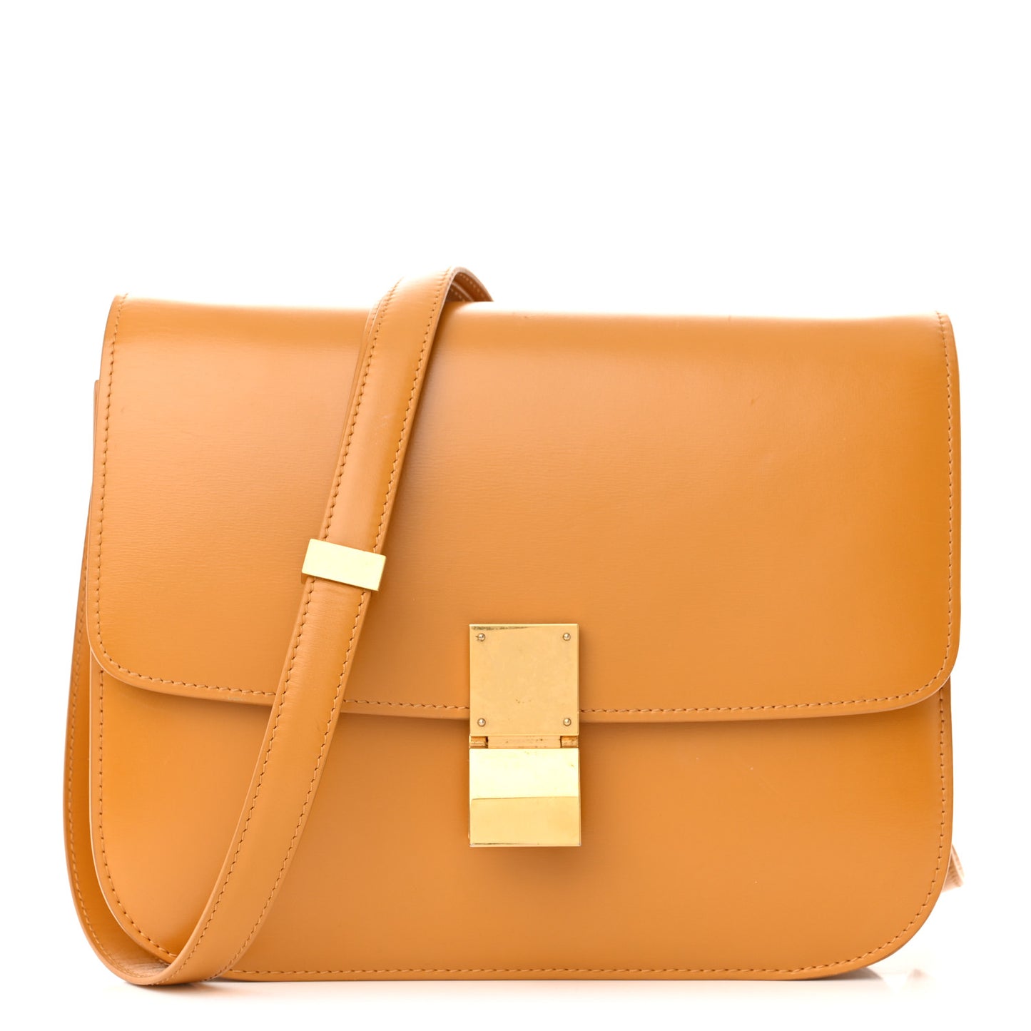 Smooth Calfskin Medium Classic Box Flap Bag Daffodil