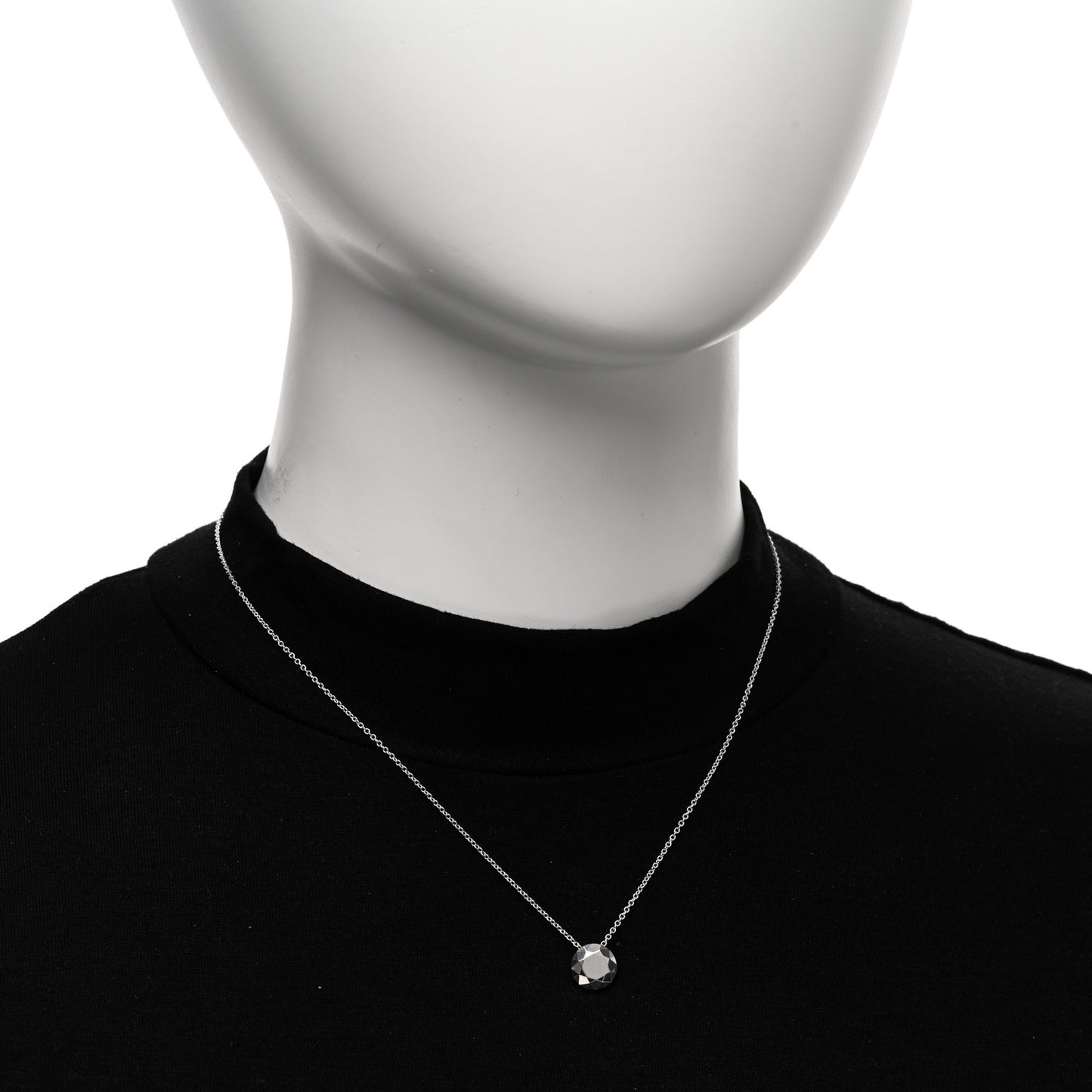 Sterling Silver Elsa Peretti Two Carat Faceted Pendant Necklace