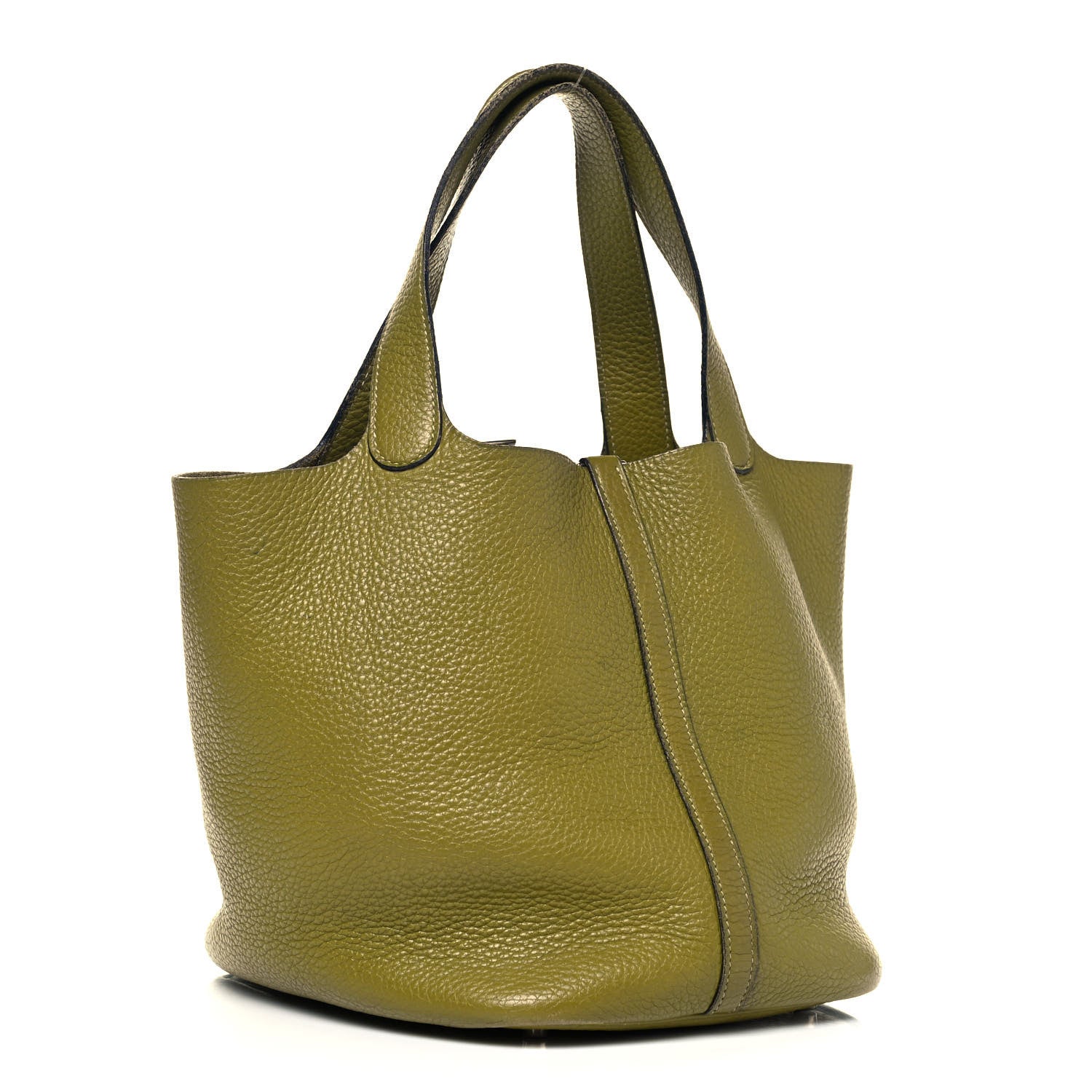 Hermes Taurillon Clemence Picotin 22 MM Chartreuse 3 of 10