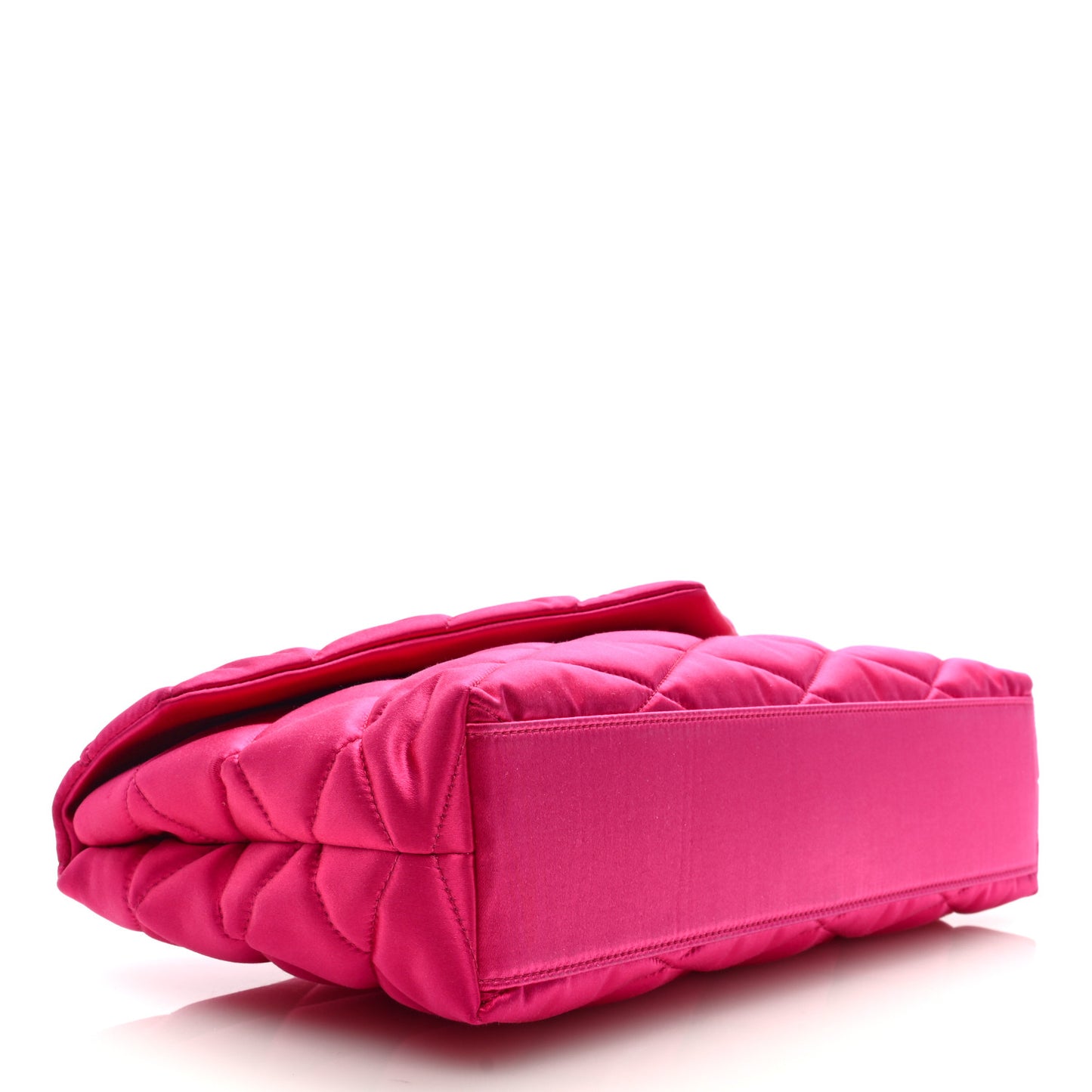 Satin Quilted Sade Puffer Envelope Clutch Bubblegum