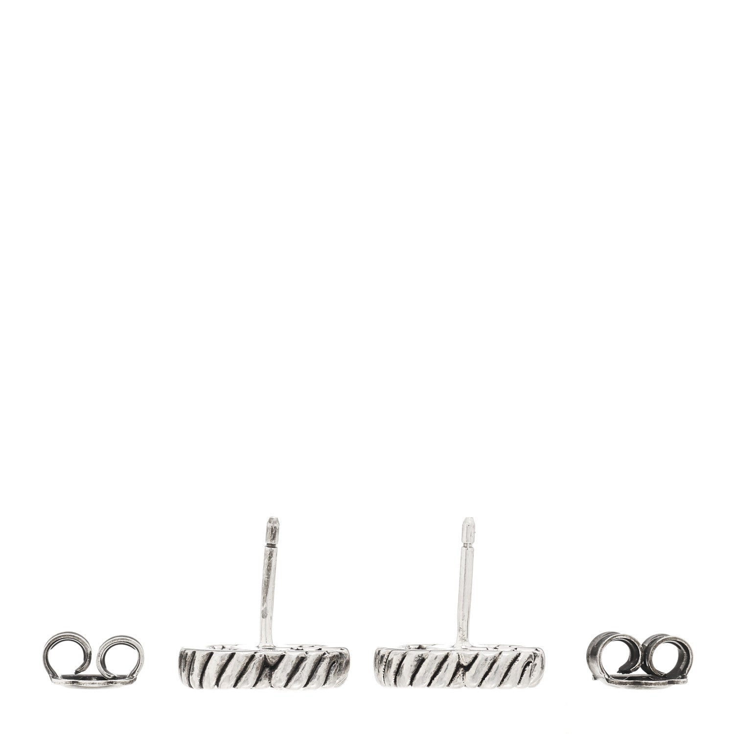 Gucci Sterling Silver Torchon Double G Earrings 3 of 5