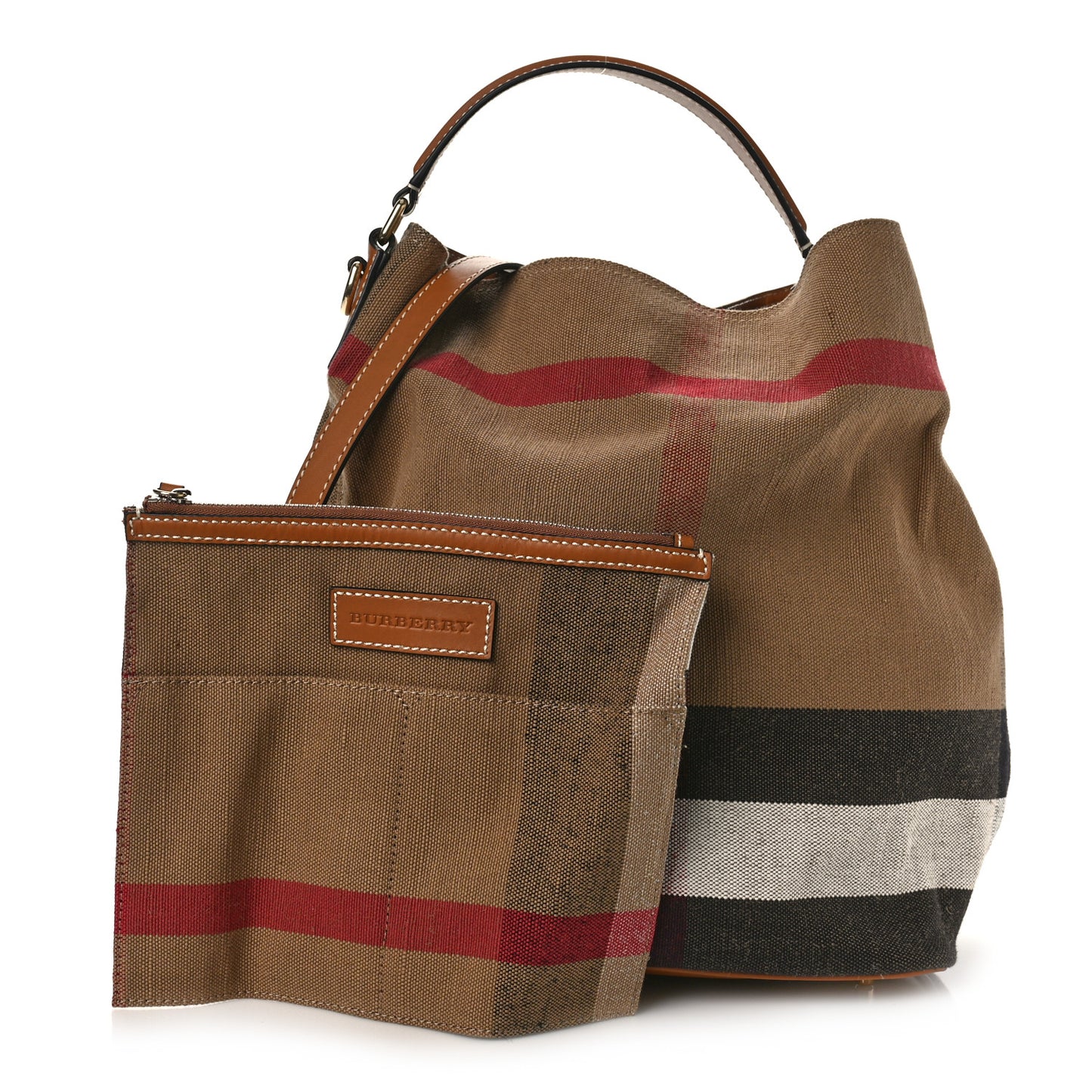 Canvas Mega Check Medium Ashby Hobo Saddle Brown