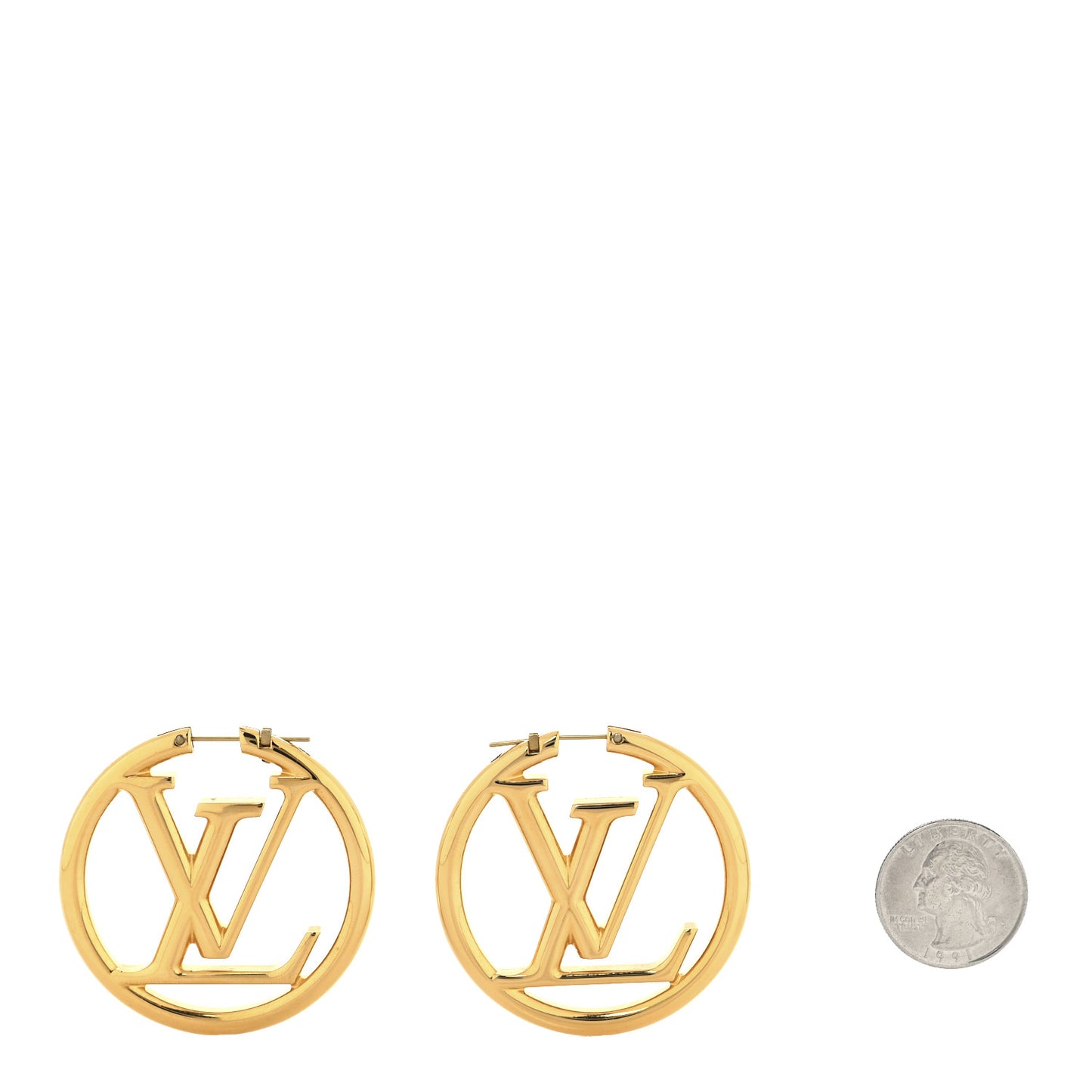 Metal Louise Hoop Earrings Gold
