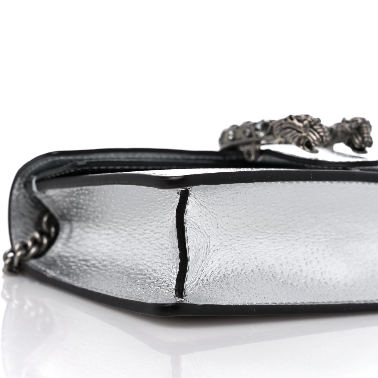 Metallic Calfskin Super Mini Dionysus Shoulder Bag Silver