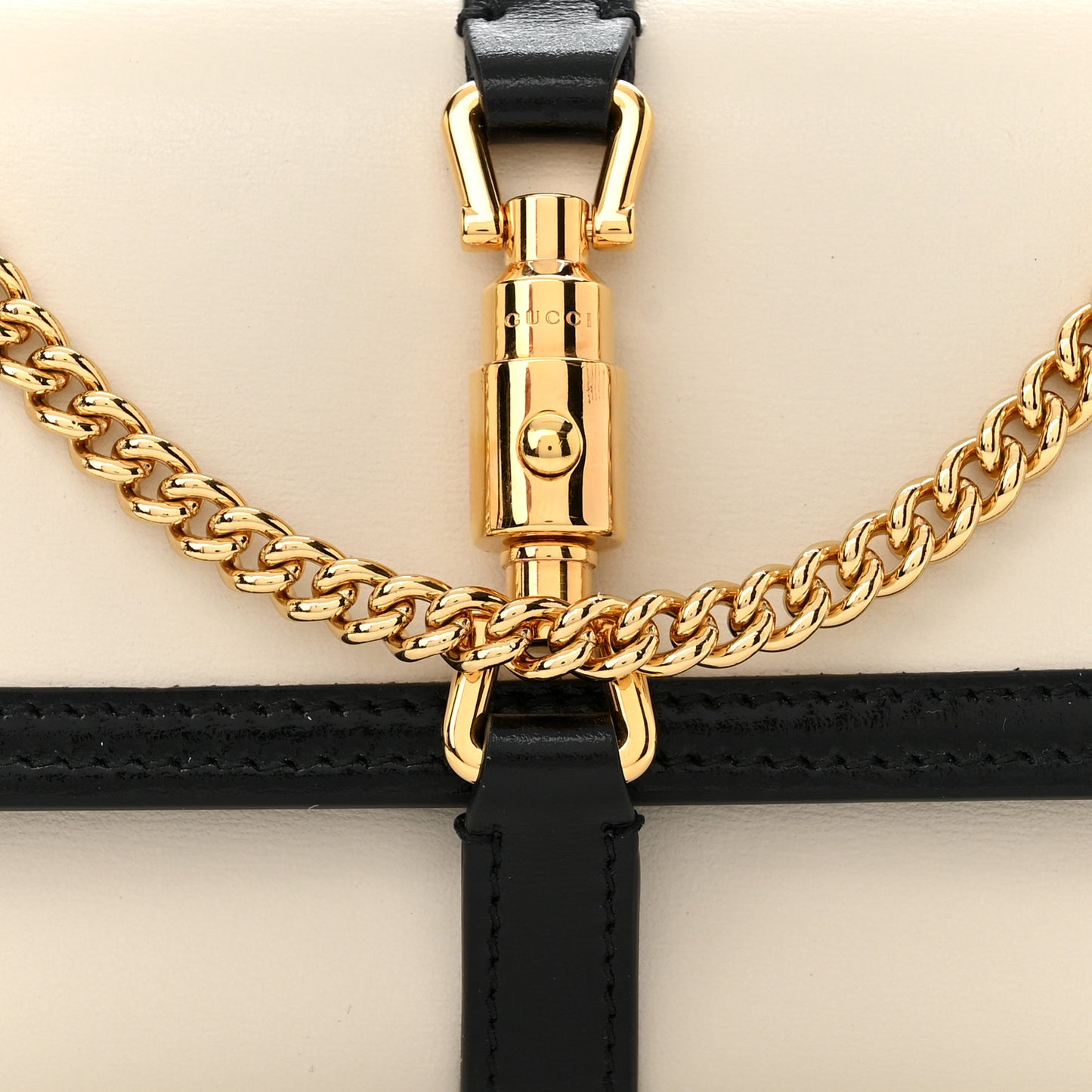 Calfskin Bi-Color Jackie 1961 Chain Wallet Mystic White Black