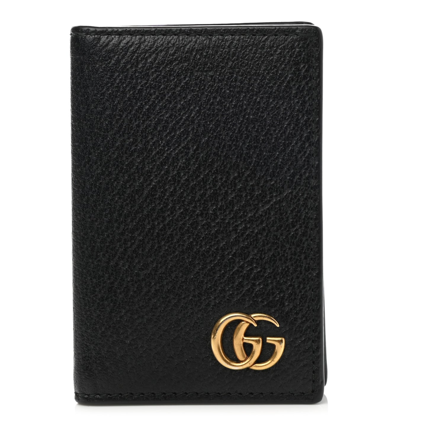 Calfskin Boar Effect GG Marmont Card Case Black