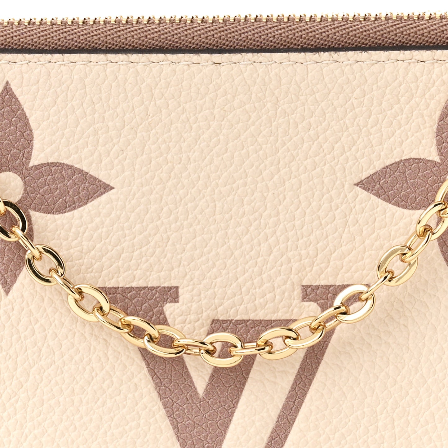 Empreinte Monogram Giant Double Zip Pochette Creme Bois de Rose