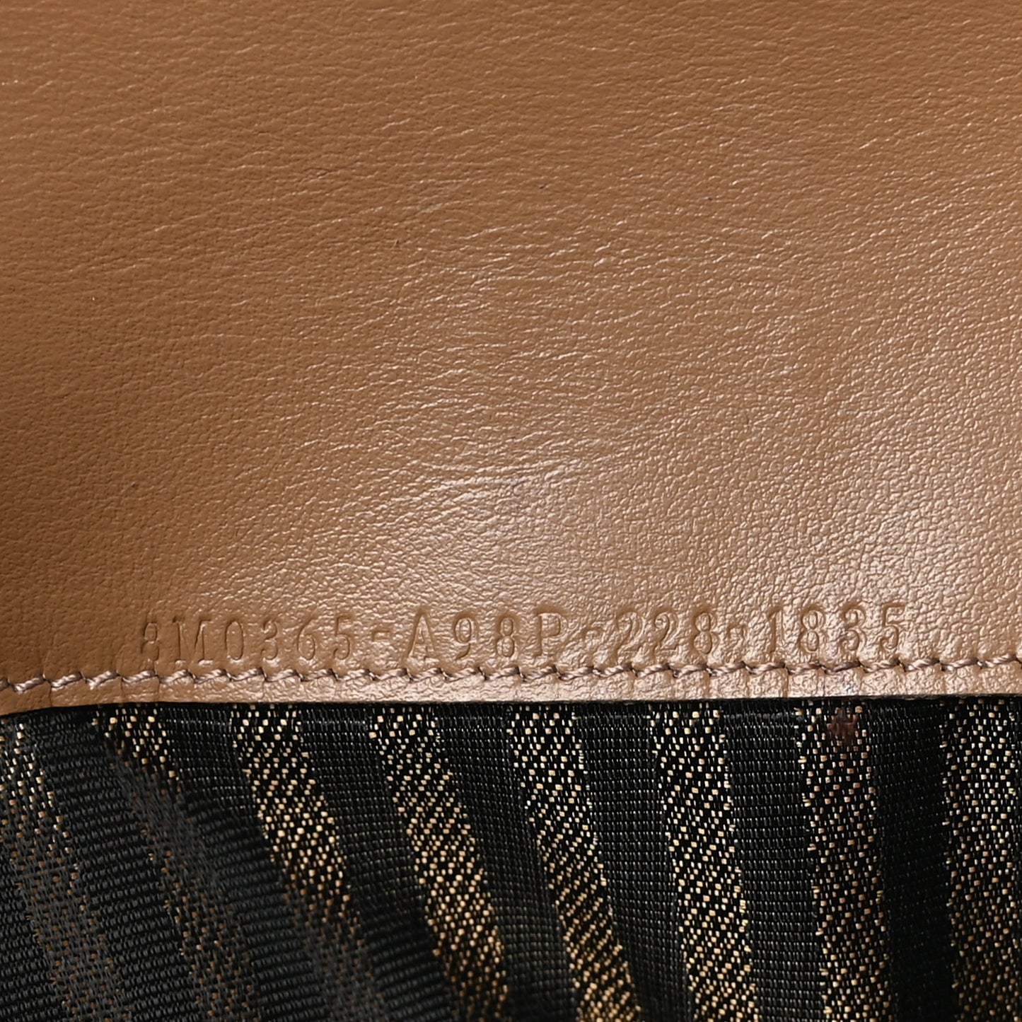 Fabric Jacquard FF 1974 Continental Wallet On Chain Tobacco Moro