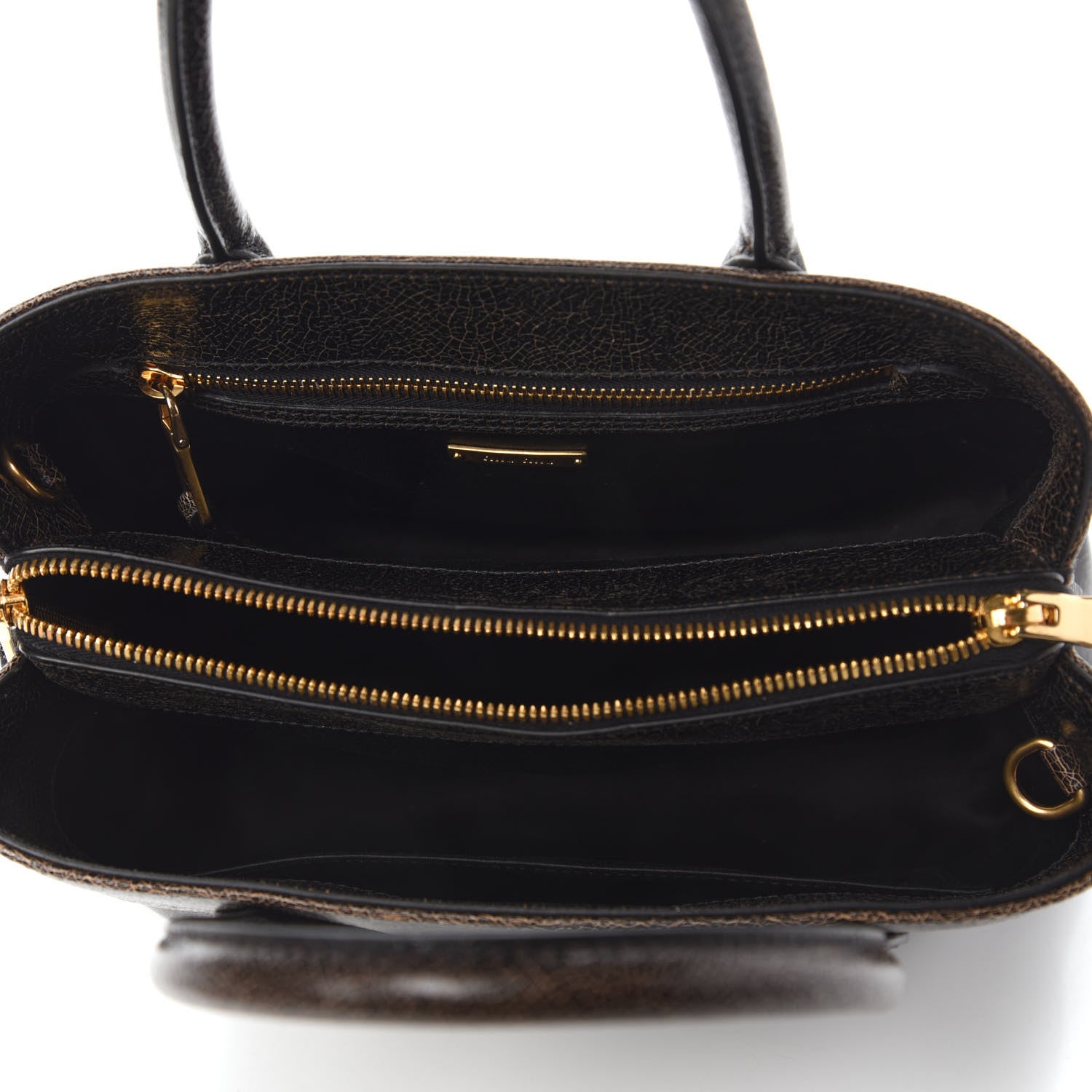 Miu Miu Calfskin Craquele Shopping Bag Ebano 5 of 9