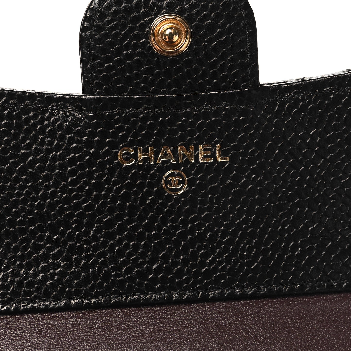 Caviar Quilted Compact Flap Wallet Black