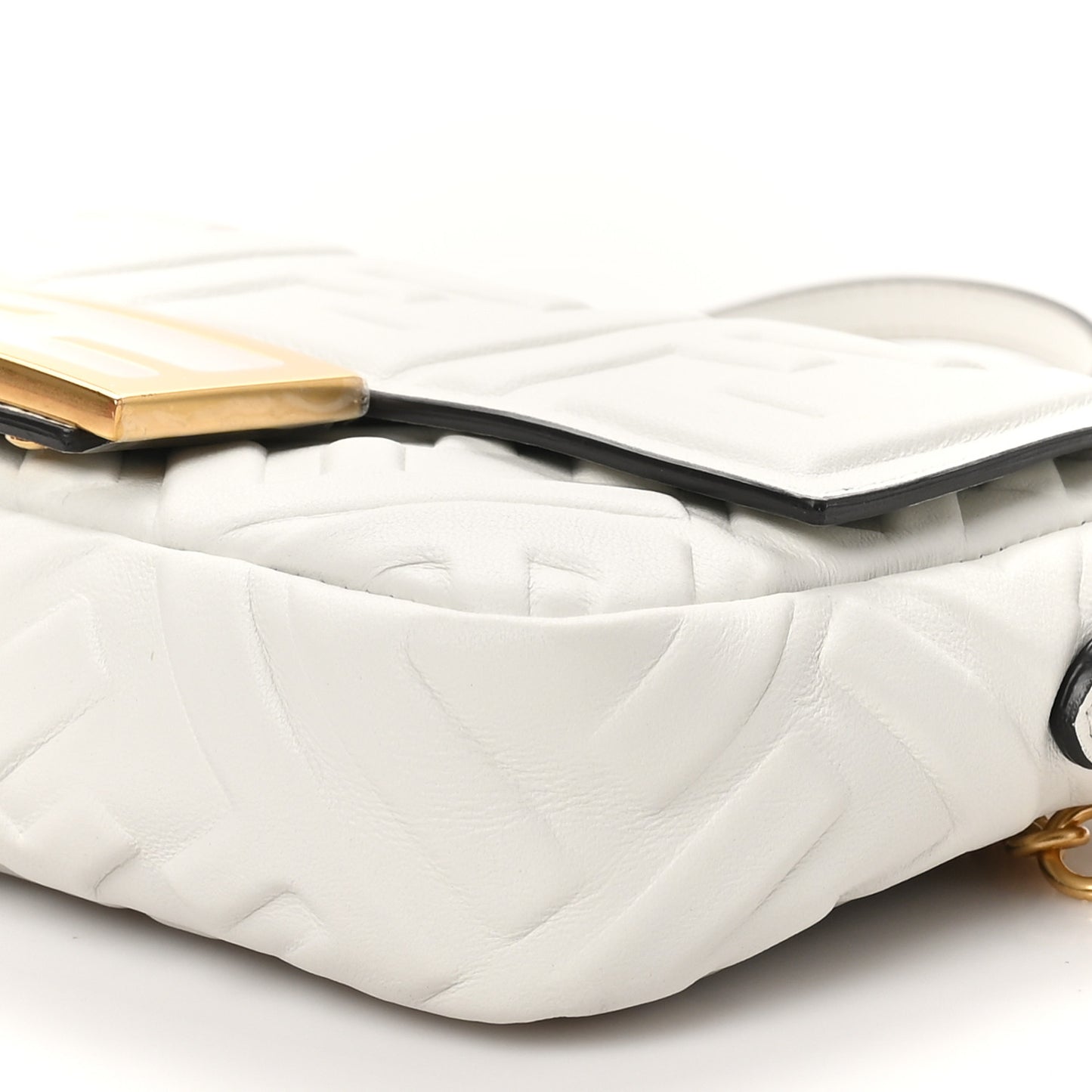 Nappa FF 1974 Embossed Mini Baguette White