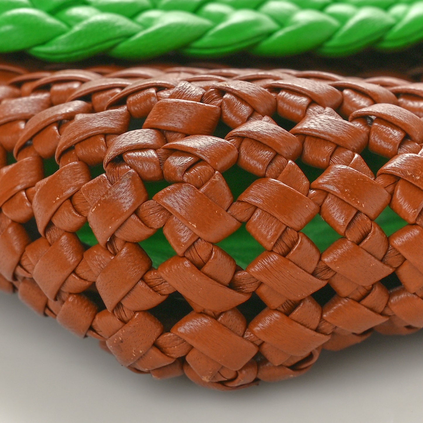 Nappa FF Woven Baguette Cuoio Tomatillo