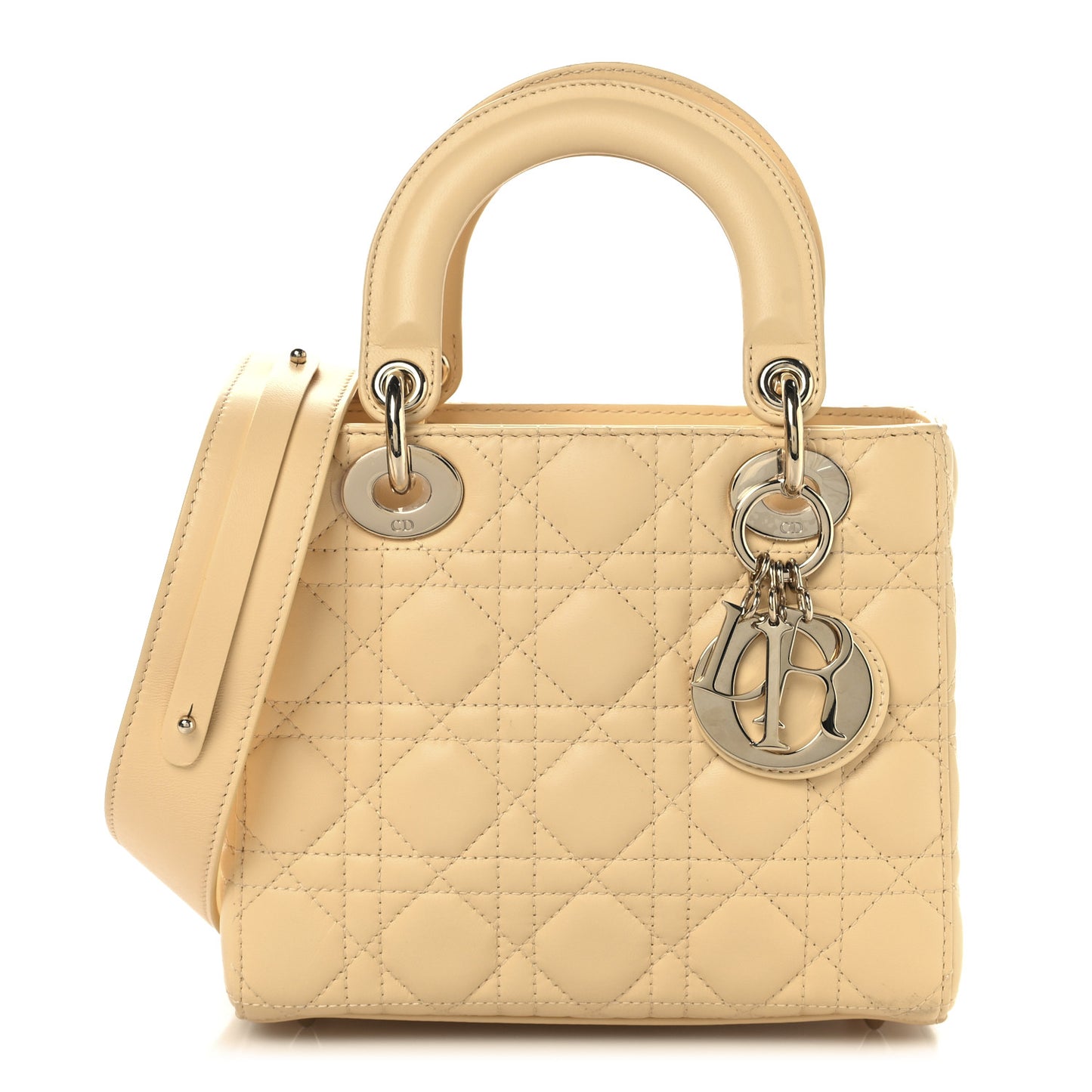Lambskin Cannage Small My ABCDior Lady Dior Soft Yellow
