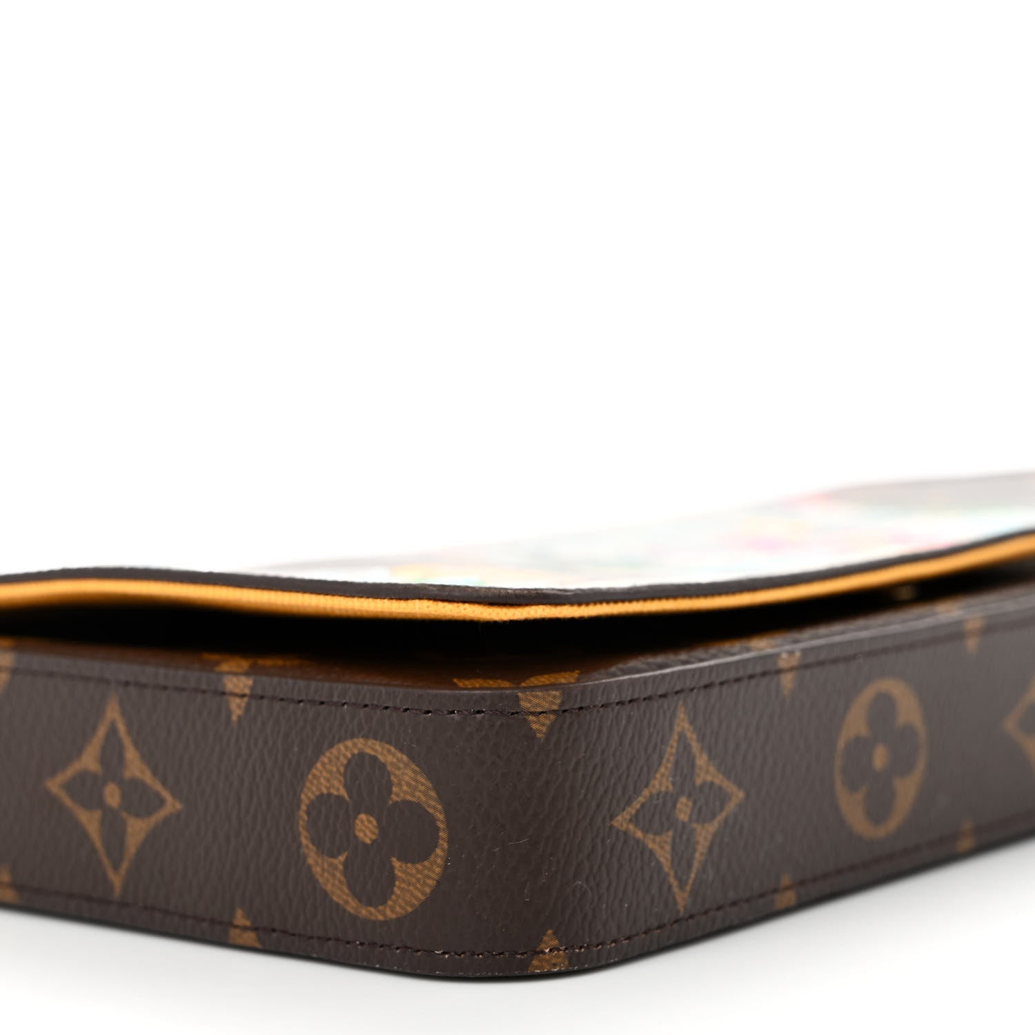 Louis Vuitton Monogram 2022 Christmas Animation New York Soho Pochette Felicie Chain Wallet Yellow 9 of 10