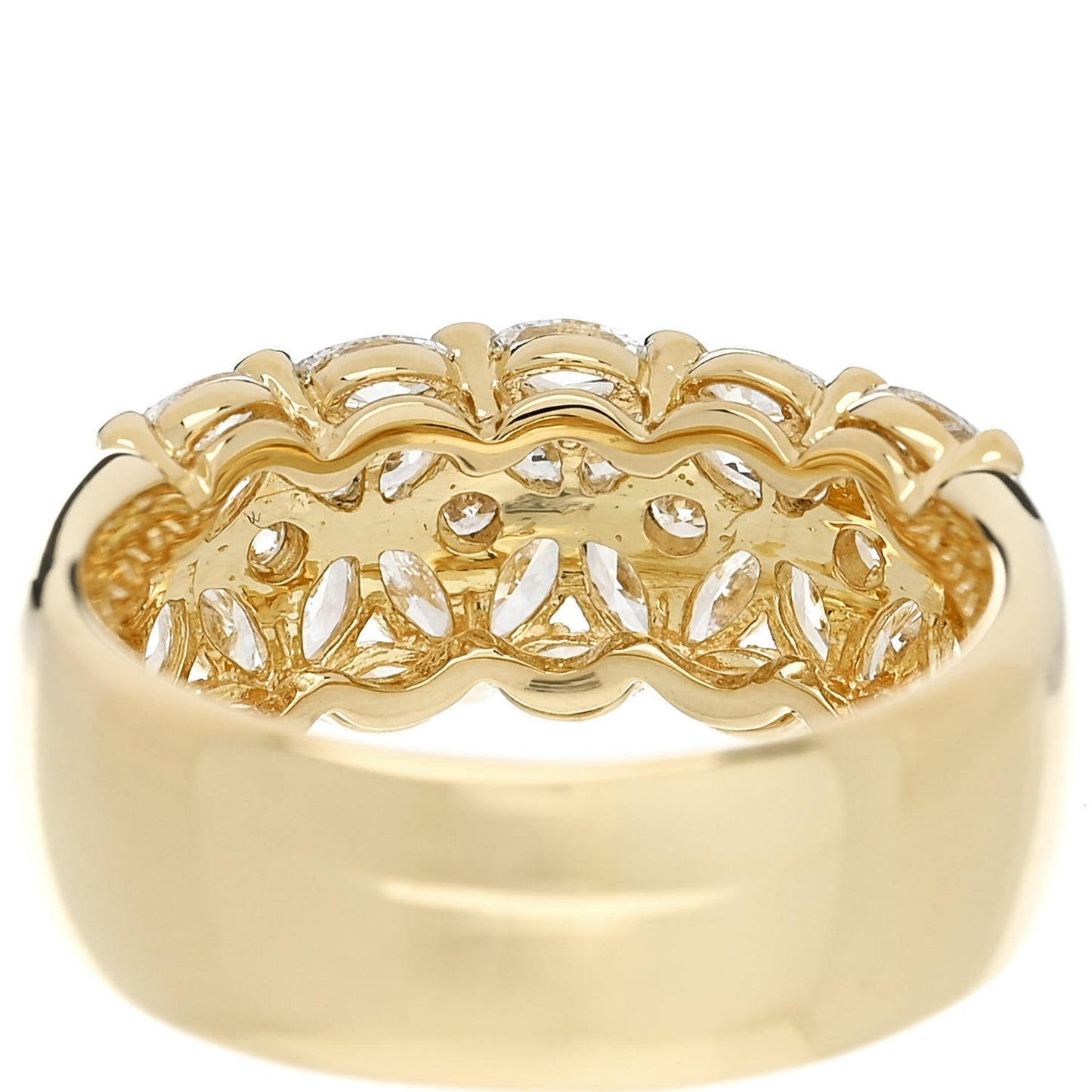18K Yellow Gold Diamond 1.53ctw Band Ring 53 6.5