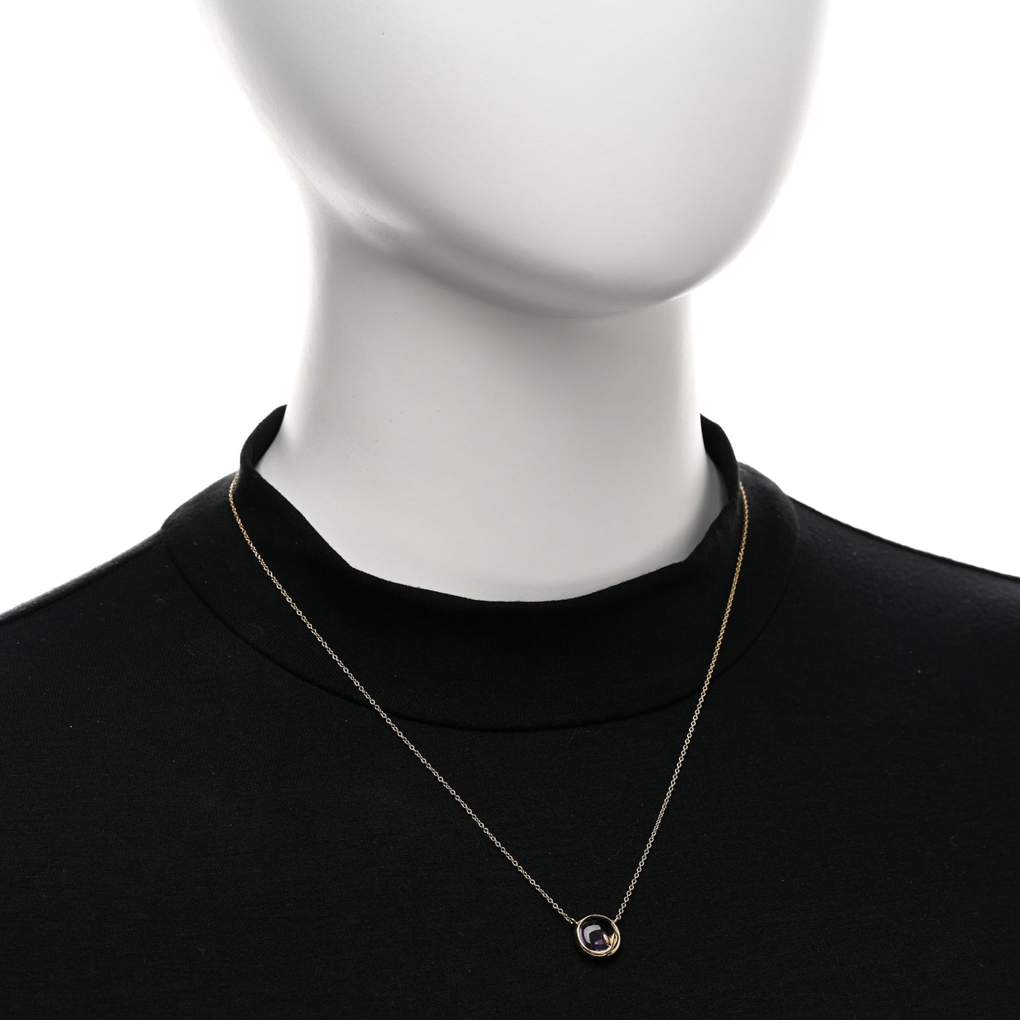 18K Yellow Gold Amethyst Paloma Picasso Olive Leaf Pendant Necklace