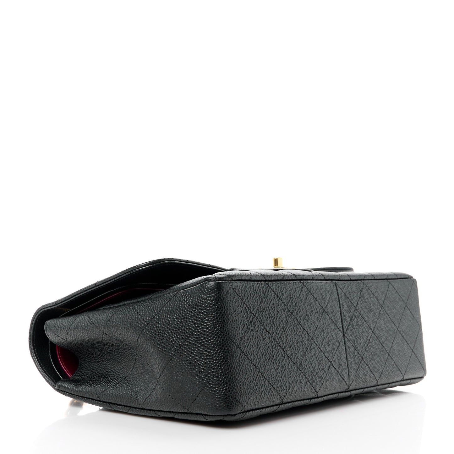 Caviar Quilted Jumbo Double Flap Black