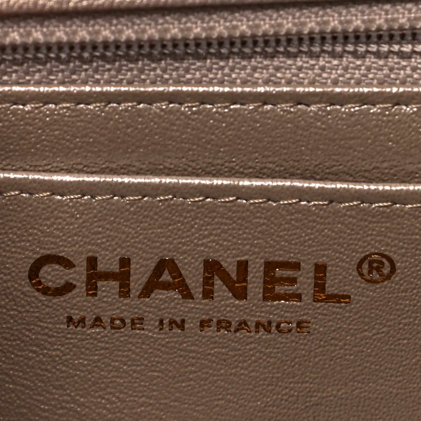 Metallic Goatskin Quilted Mini Rectangular Flap Gold