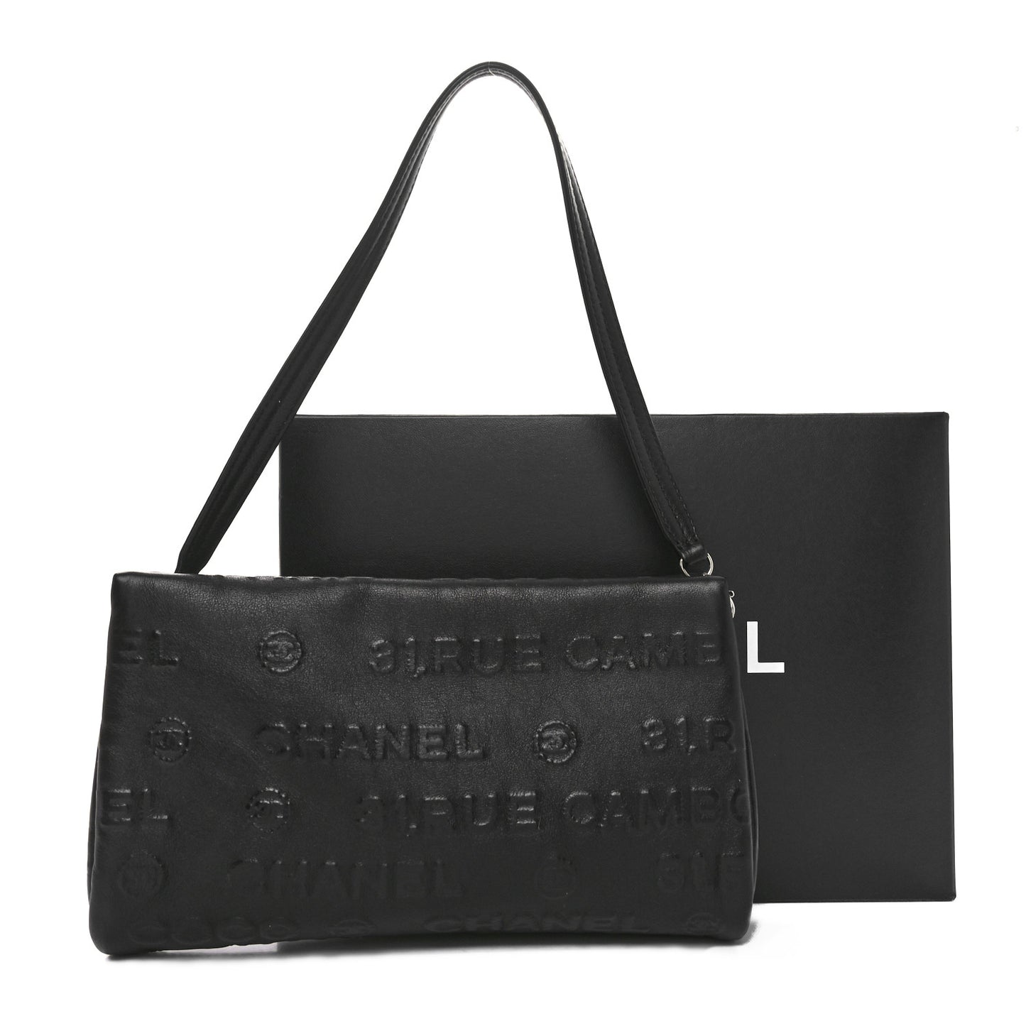 Lambskin Rue Cambon Wristlet Black