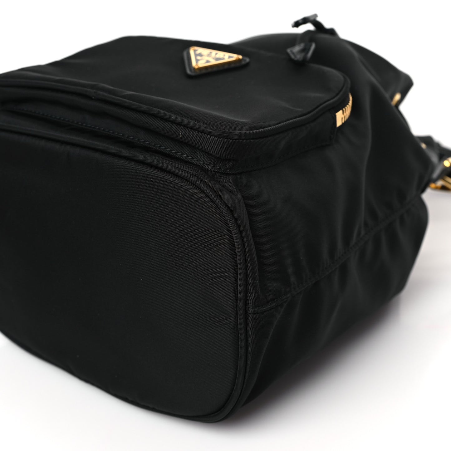Saffiano Tessuto Nylon Mini Bucket Crossbody Bag Black
