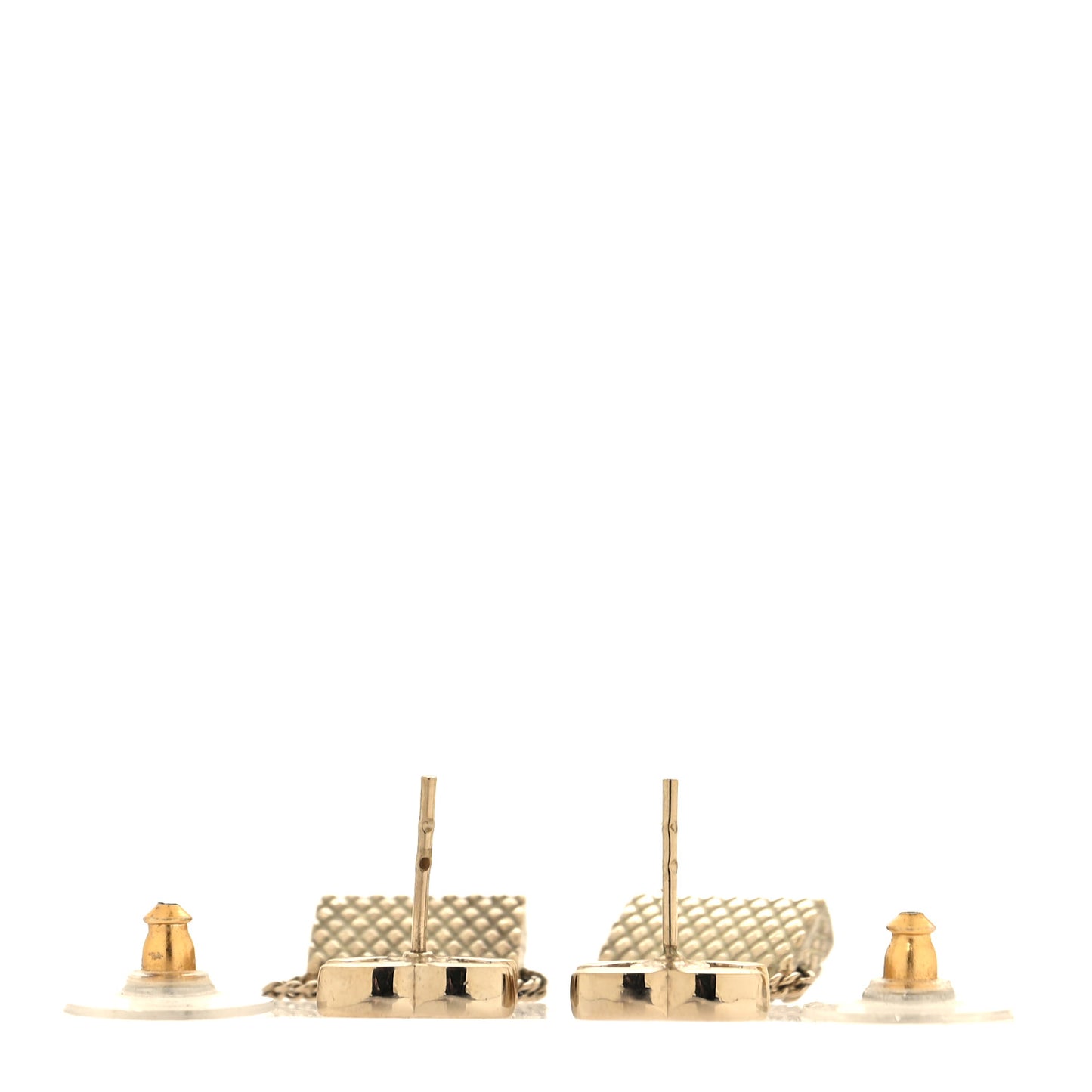 Enamel CC Flap Bag Drop Earrings Light Gold
