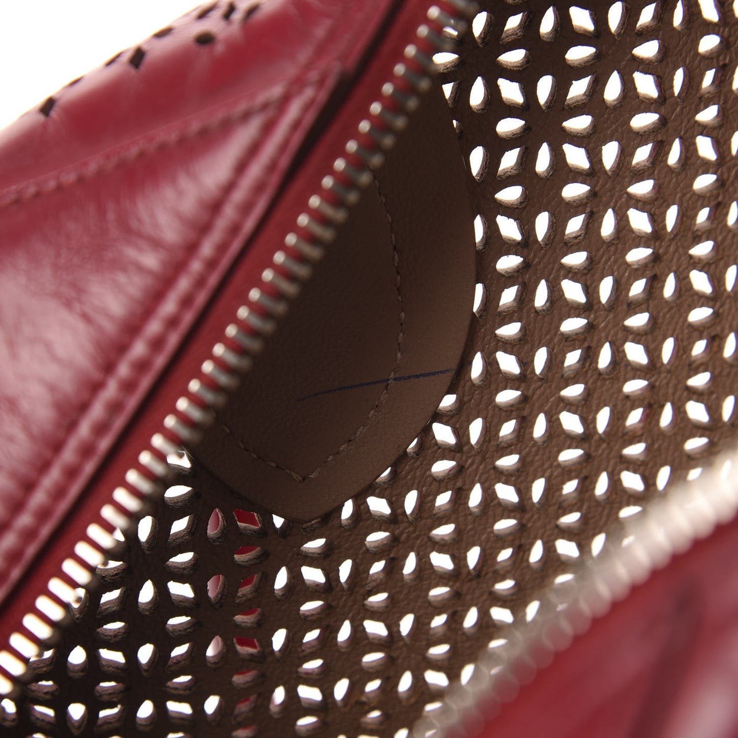 Calfskin Lux Laser Cut Tote Red