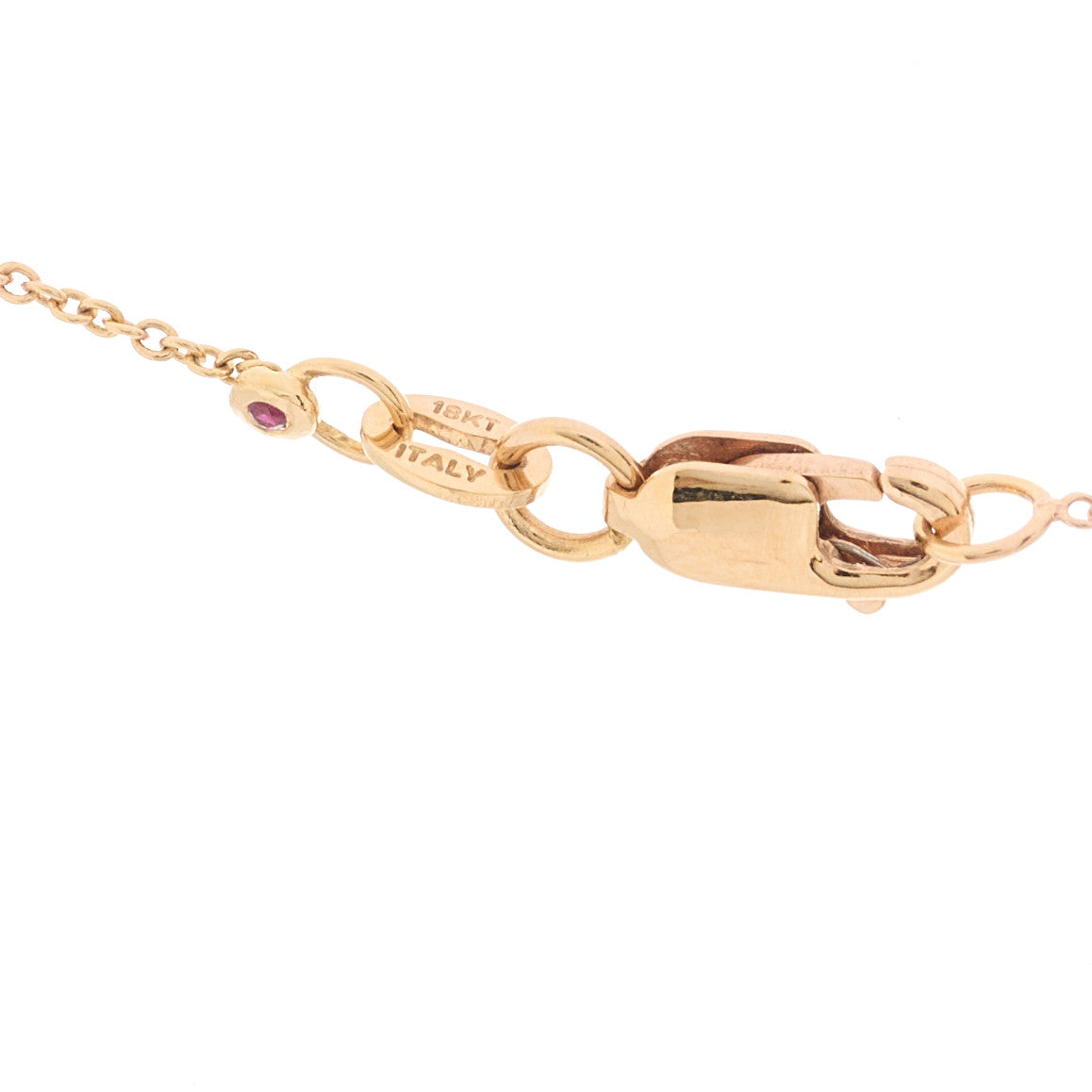 18K Rose Gold Mother of Pearl Amphibole Pendant Necklace