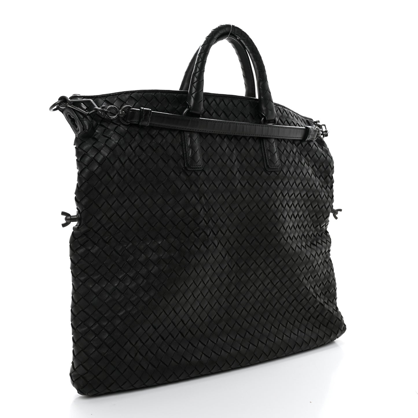 Nappa Intrecciato Maxi Convertible Tote Black