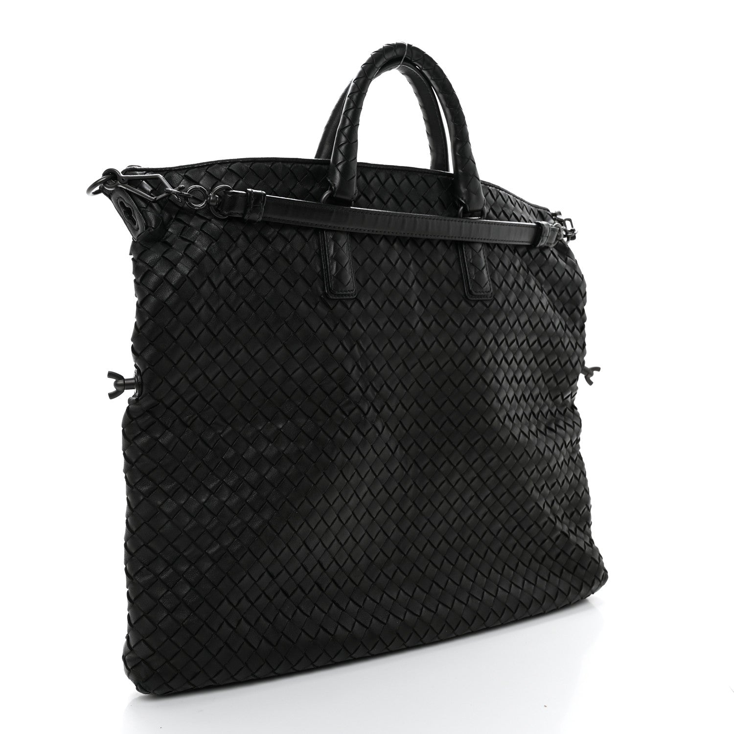 Bottega Veneta Nappa Intrecciato Maxi Convertible Tote Black 2 of 12