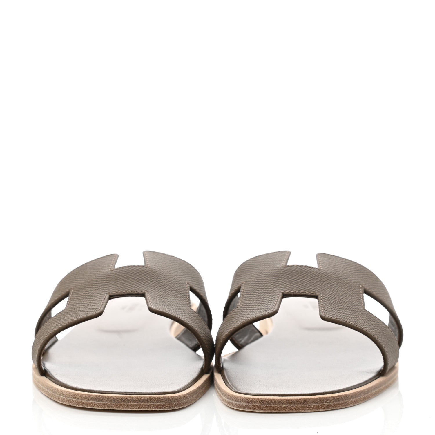 Hermes Epsom Oran Sandals 39 Etoupe 2 of 9