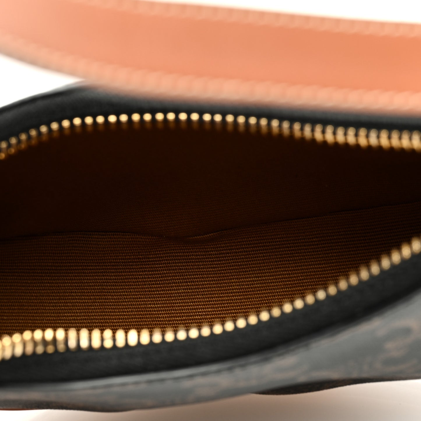 Canvas Calfskin Mini Ava Triomphe Shoulder Bag Tan