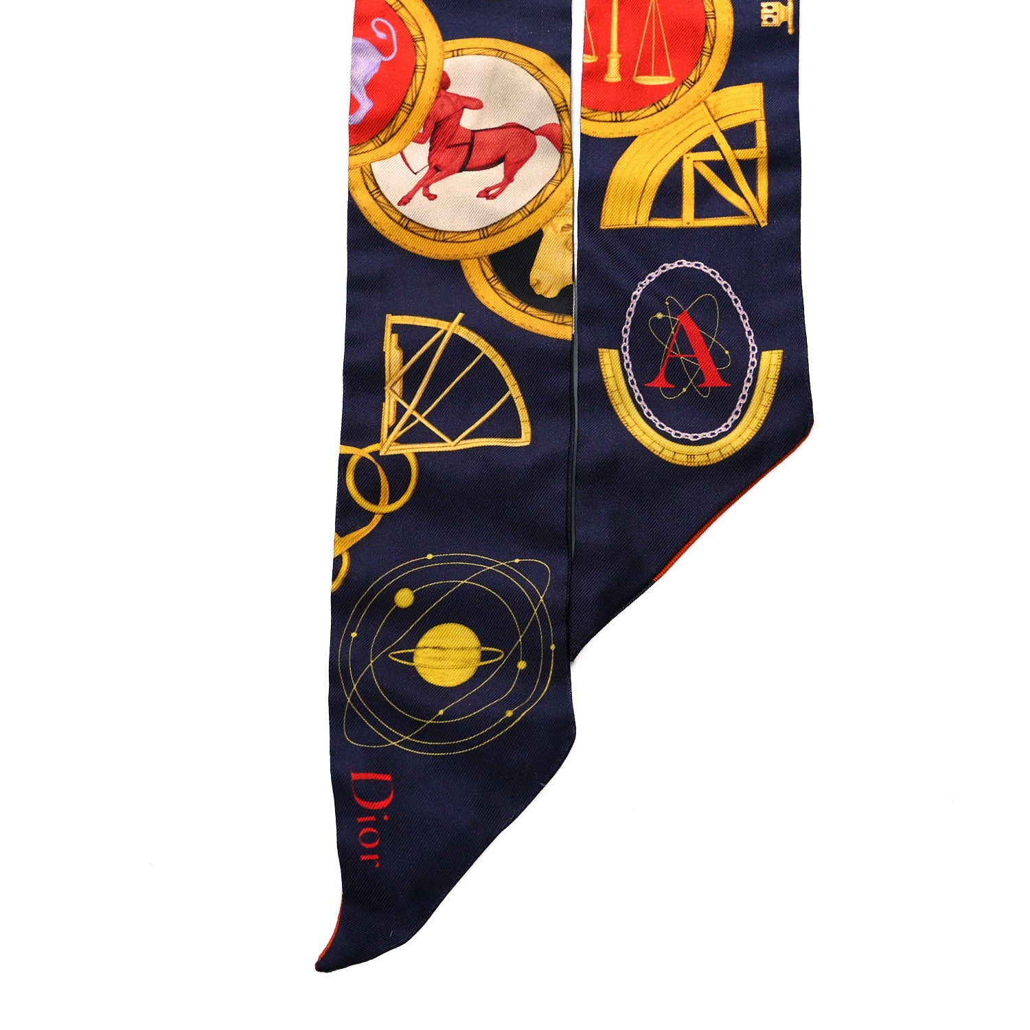 Christian Dior Silk ABCDior A Mitzah Scarf Blue Marine 2 of 4