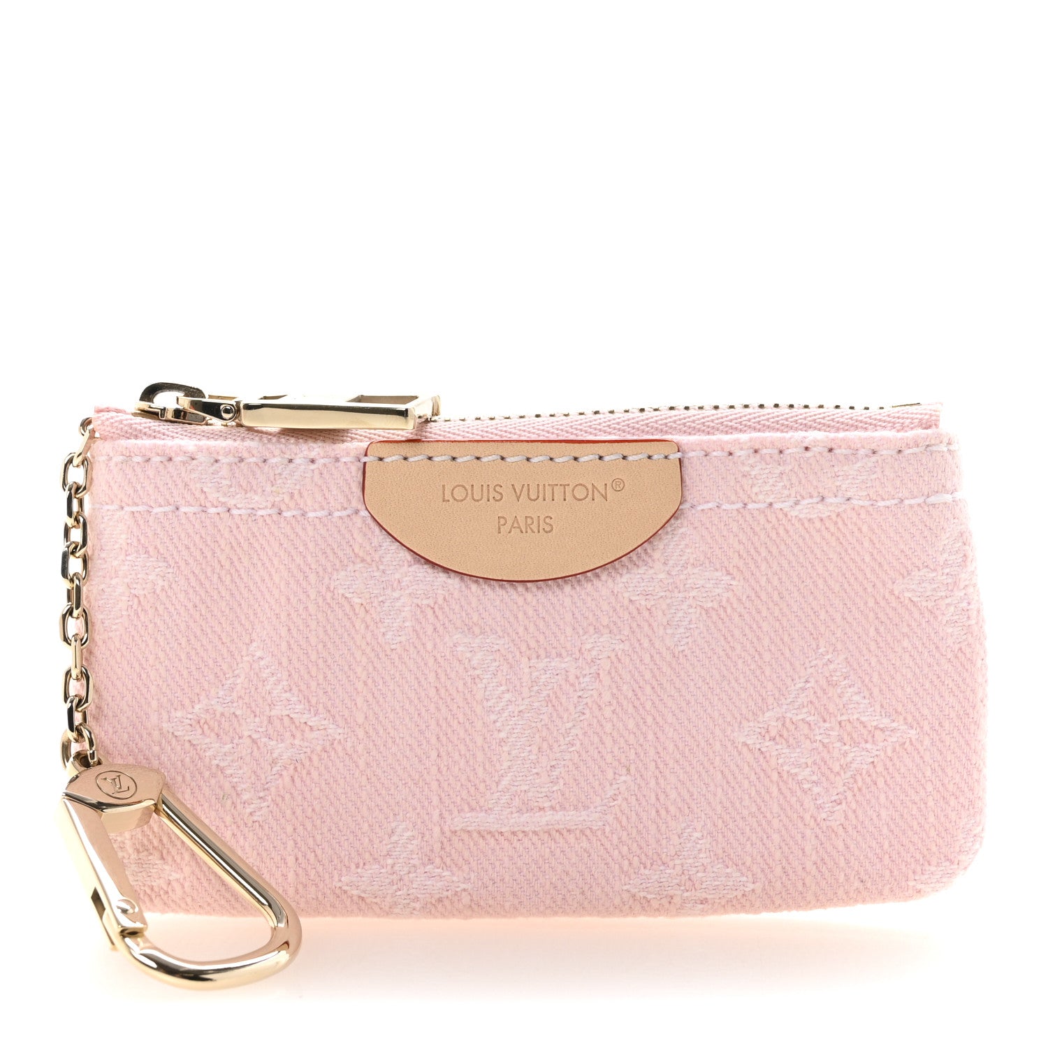 Louis Vuitton Monogram Denim Key Pouch Washed Pink 1843145