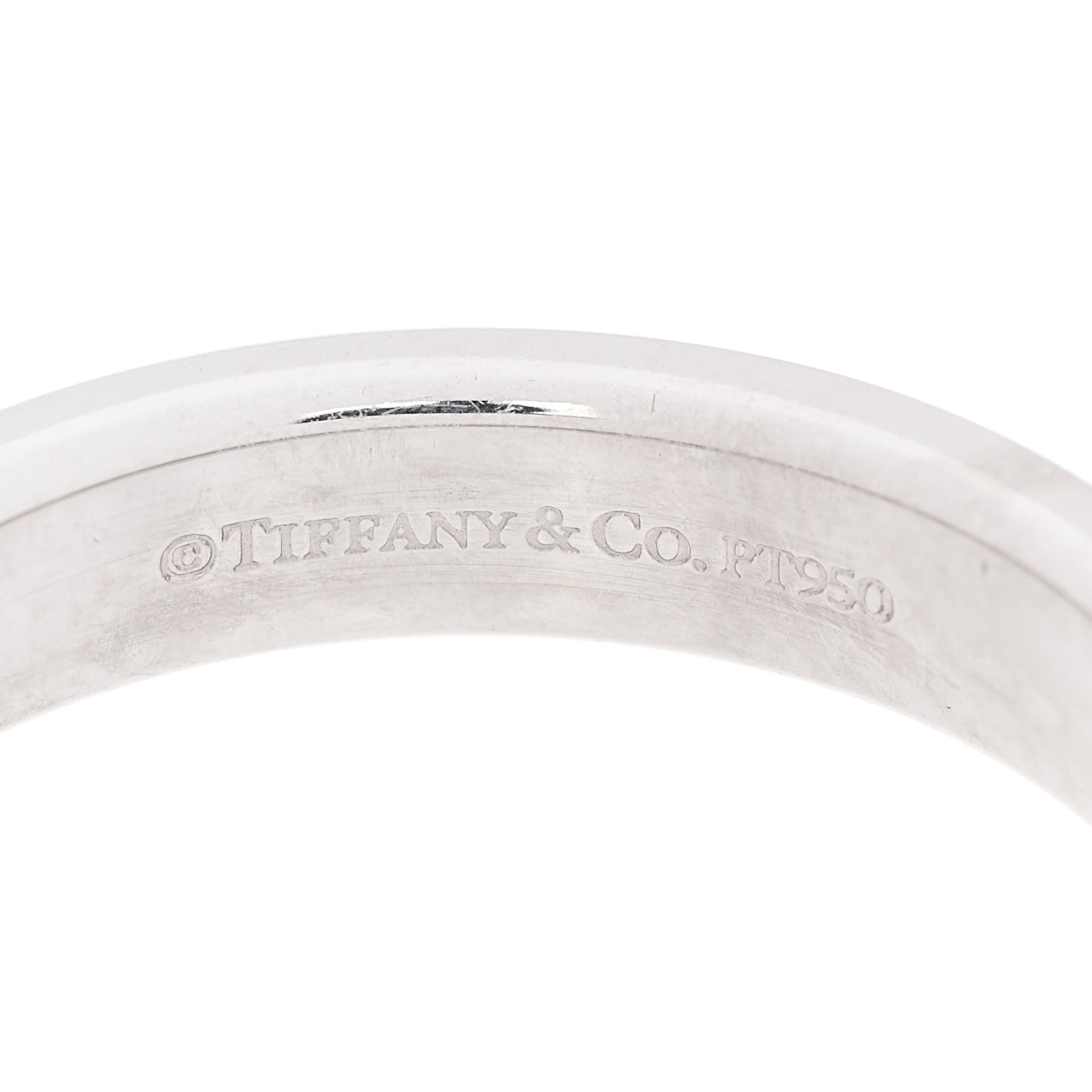 Platinum Diamond 4mm Logo Band Ring 55 7.25