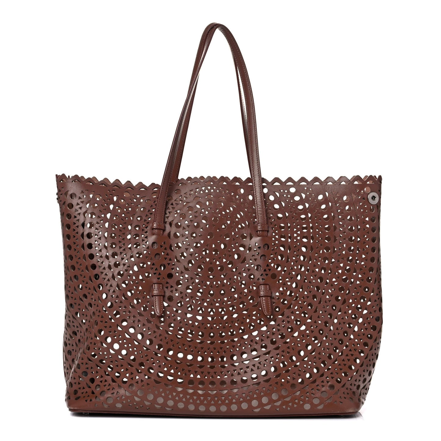 Calfskin Laser Cut Mina 32 Bag Brown