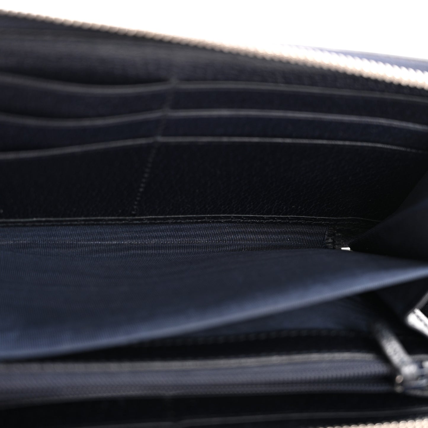 GG Supreme Monogram Textured Dollar Calfskin Web Ophidia Zip Around Wallet Beige Blue