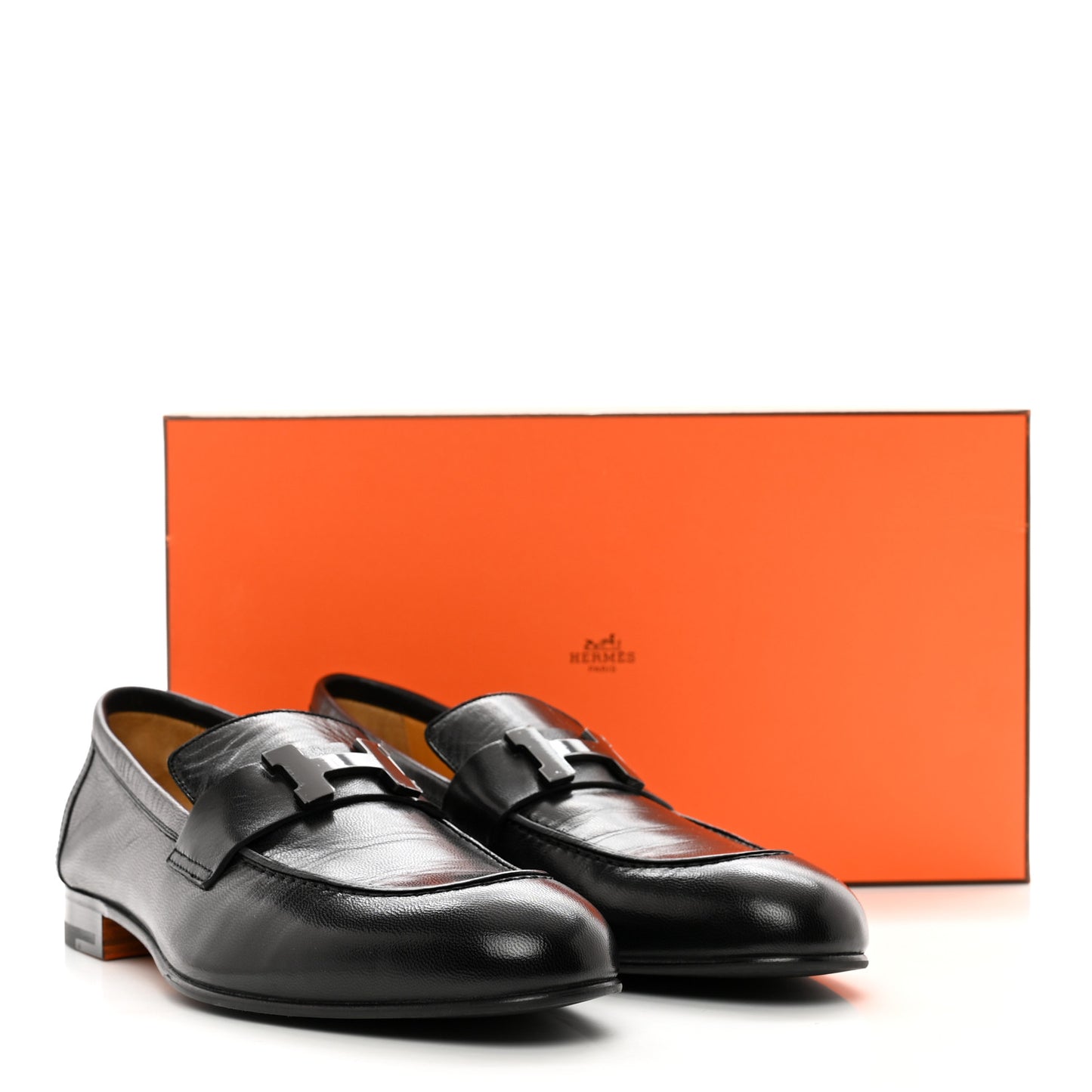 Goatskin Mens Paris Loafers 40.5 Black