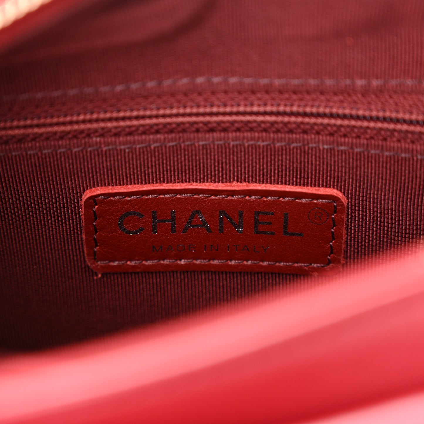 Aged Calfskin Chevron Quilted Small Gabrielle Hobo Red