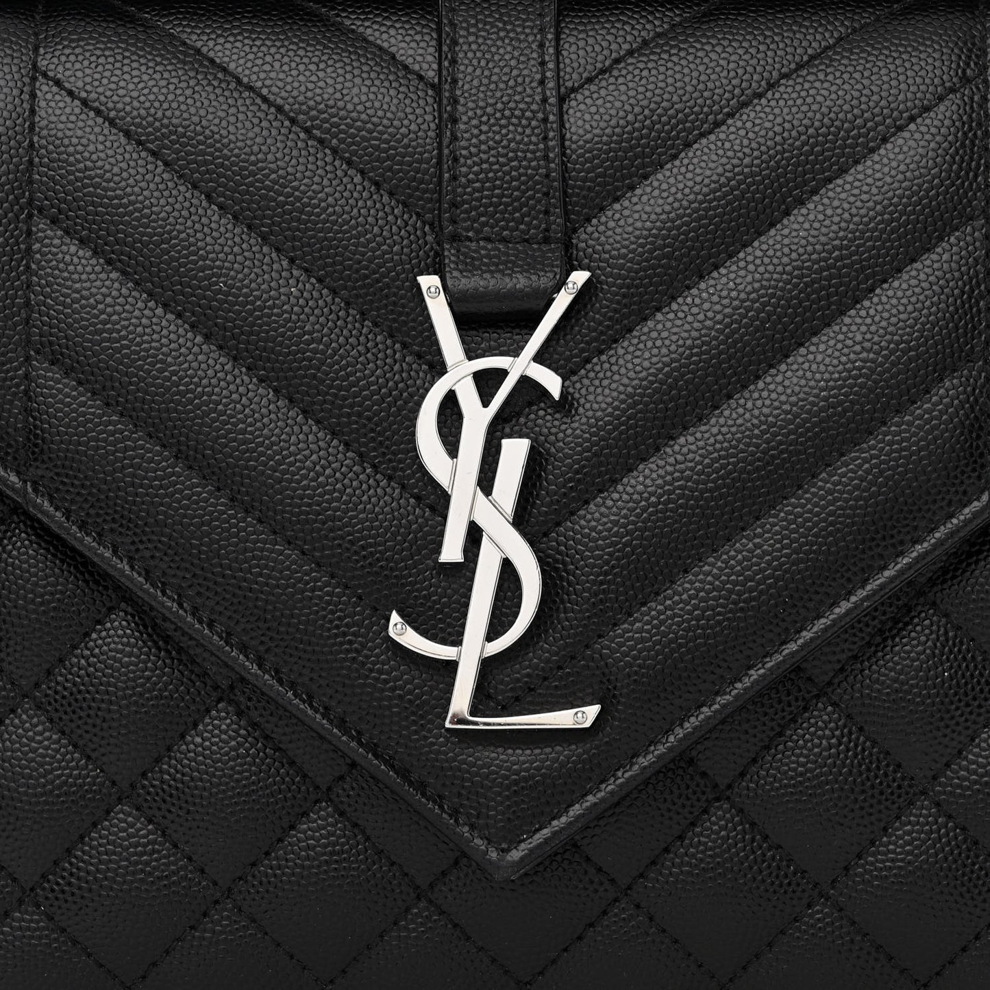 Grain De Poudre Textured Mixed Matelasse Triquilt Medium Monogram Satchel Black
