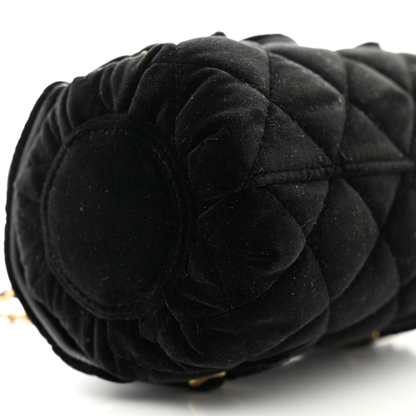 Velvet Quilted Mini Top Handle Flap Black