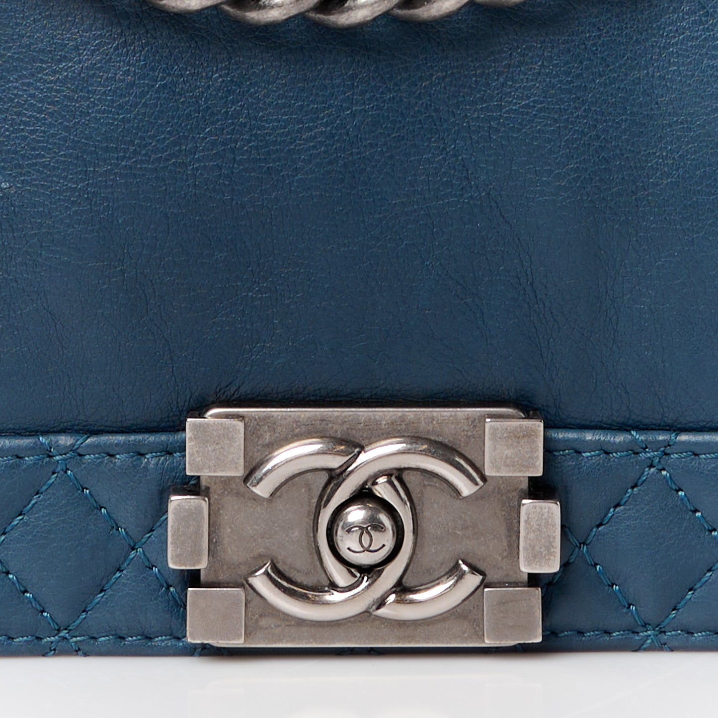 Calfskin Medium Boy Reverso Flap Blue